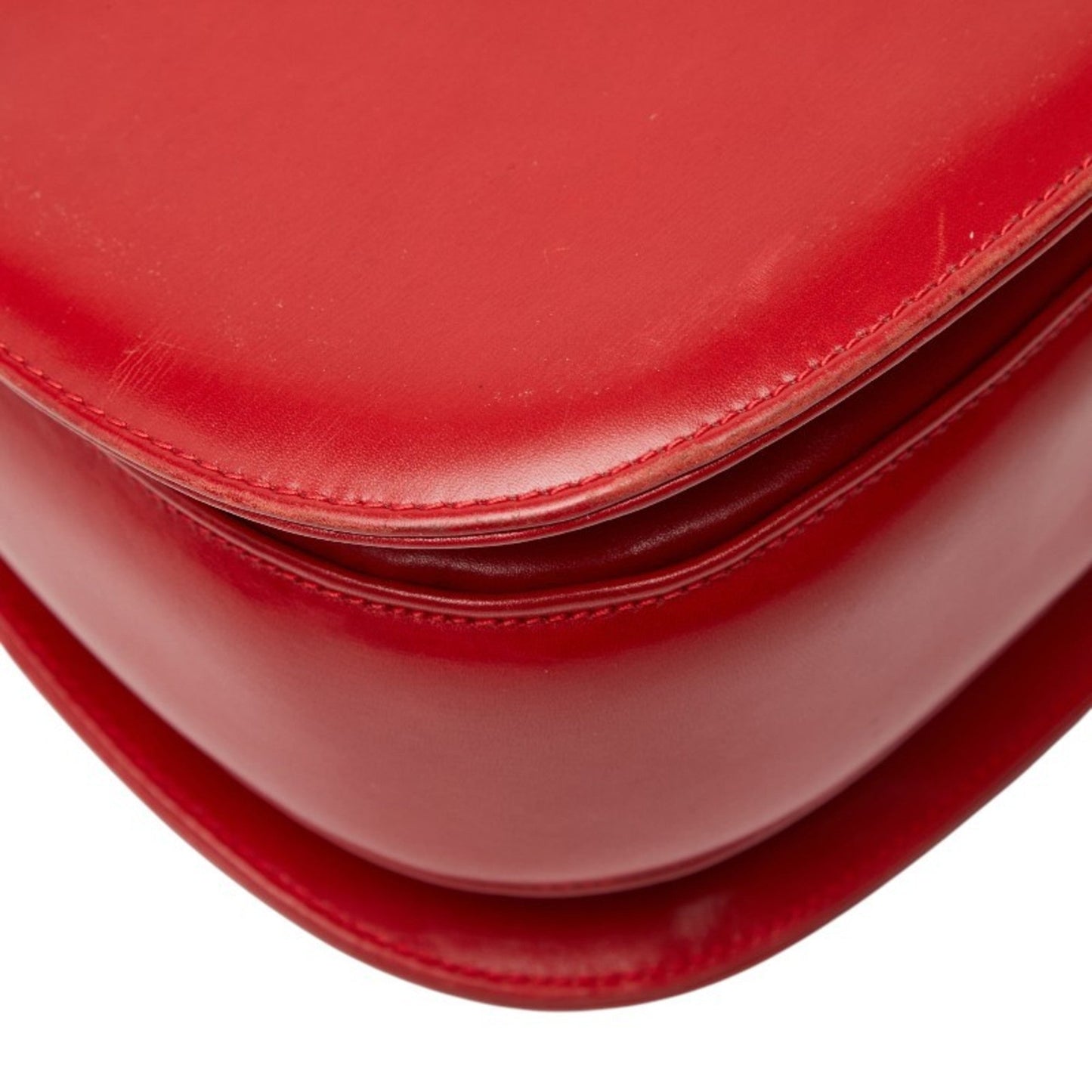 Gucci Bamboo Red Color Leather Handbag Shoulder Bag ( )
