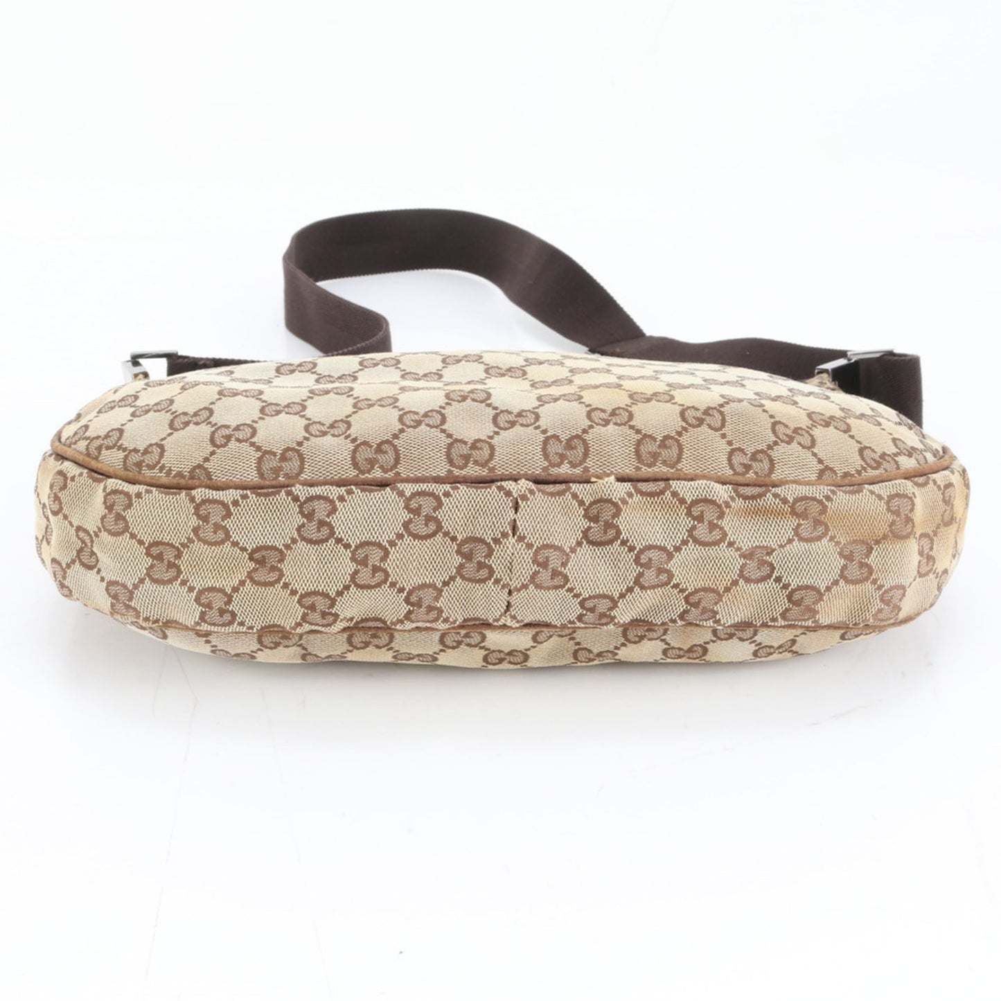 Gucci Gg Canvas Brown Leather Canvas Shoulder Bag ( )