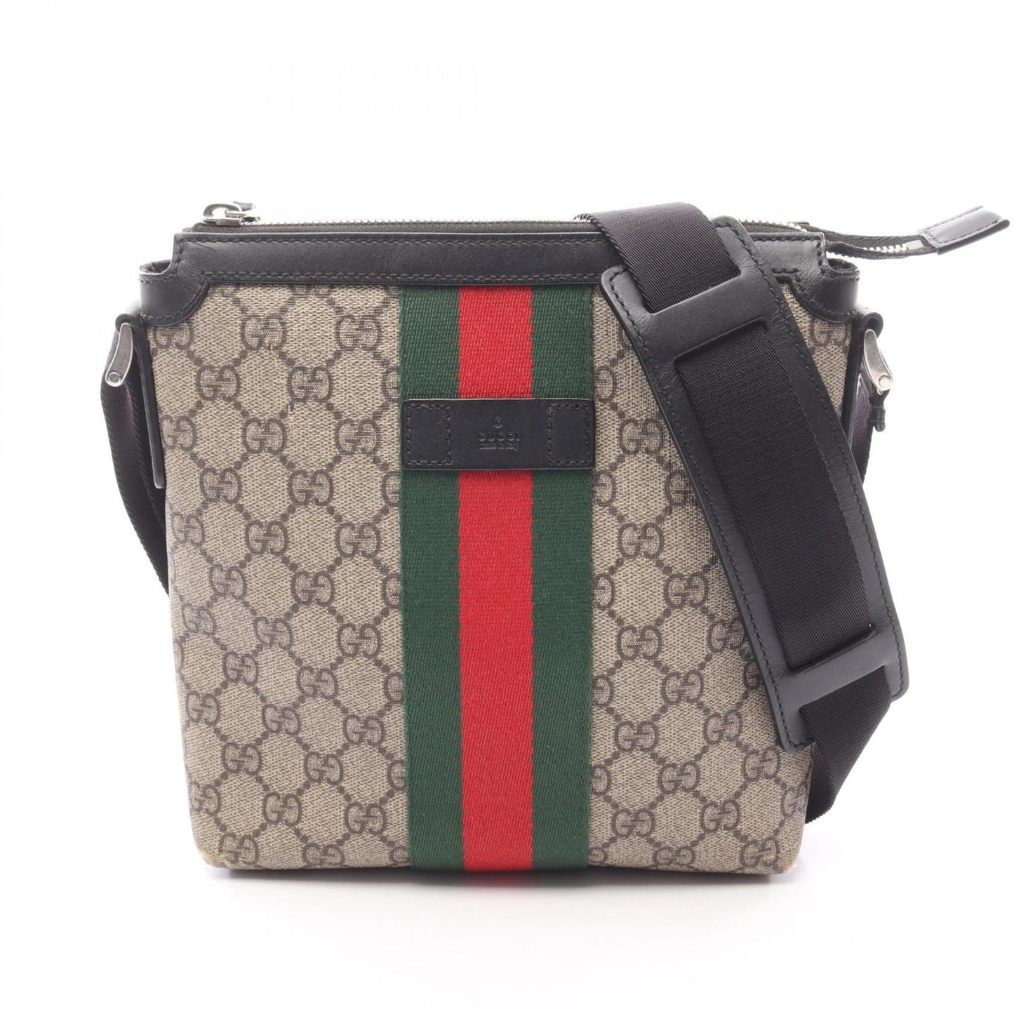 Gucci Beige Multi-Color Gg Supreme Leather Shoulder Bag ( )