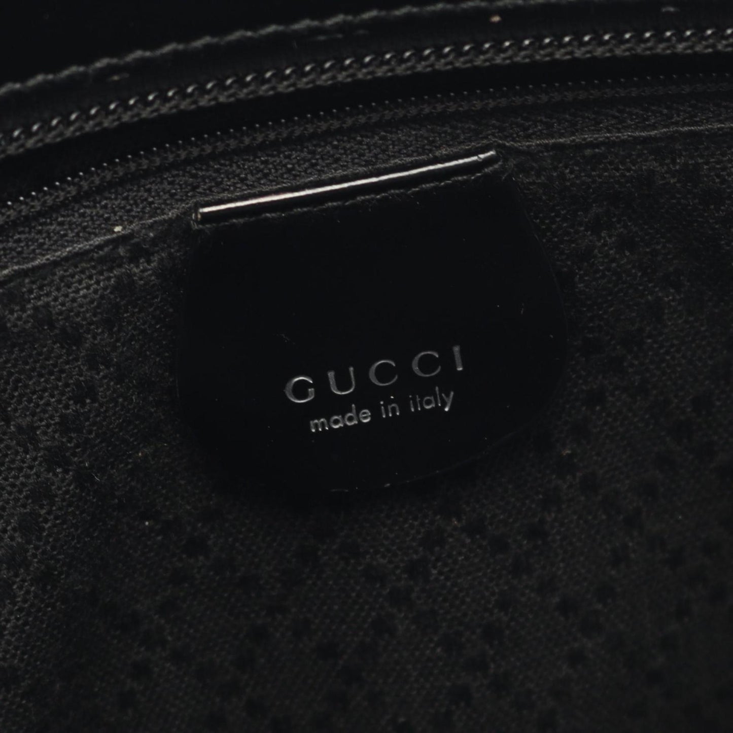 Gucci Black Leather Nylon Canvas Handbag ( )