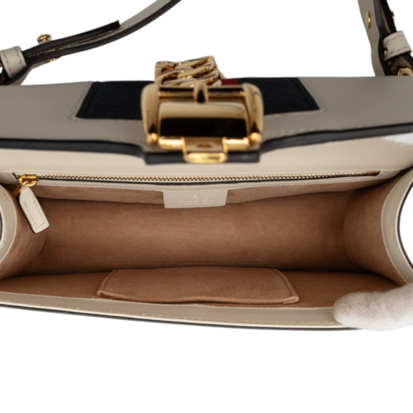 Gucci Multi-Color White Leather Handbag Shoulder Bag ( )