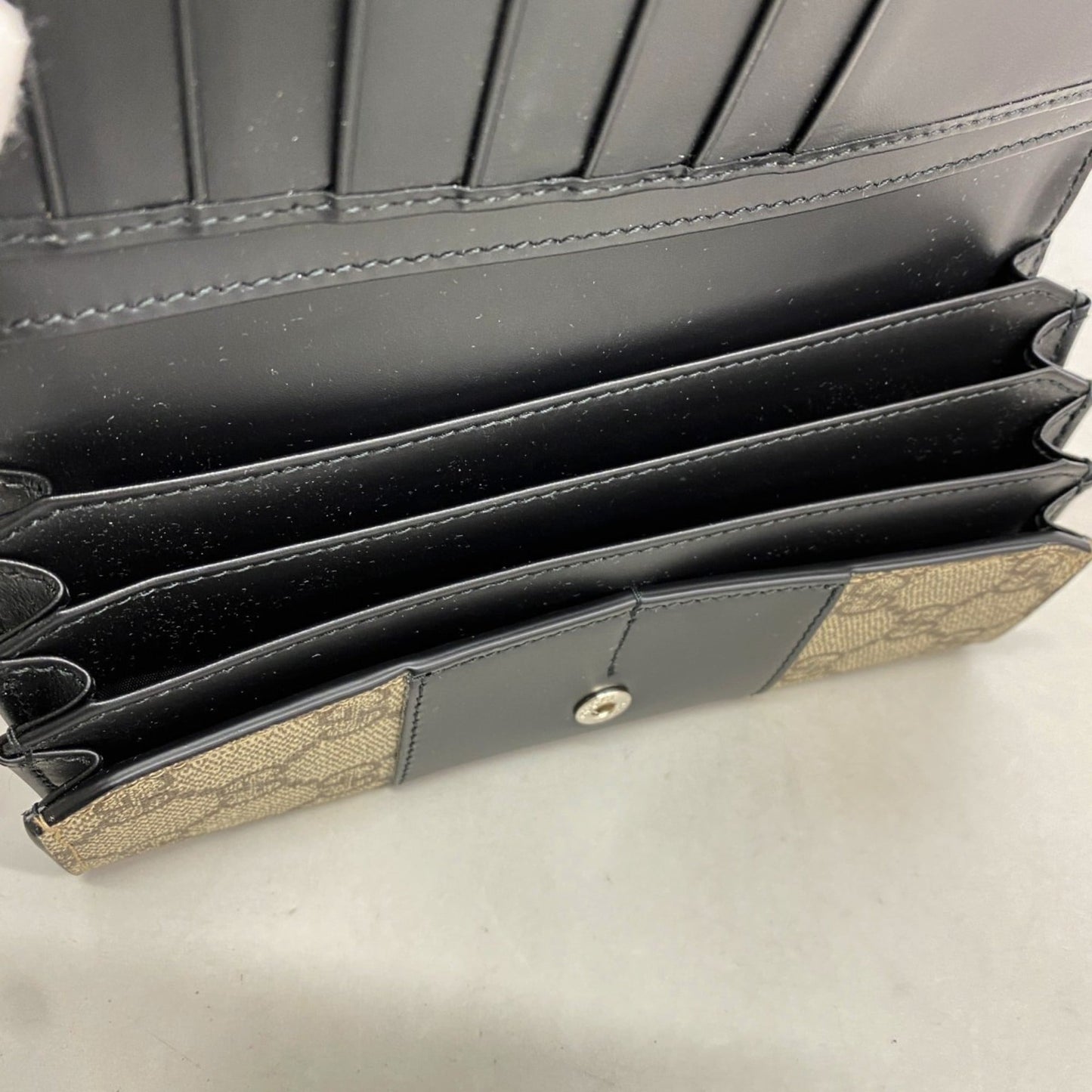 Gucci Black Brown Pvc Long Wallet (Bi-Fold) ( )