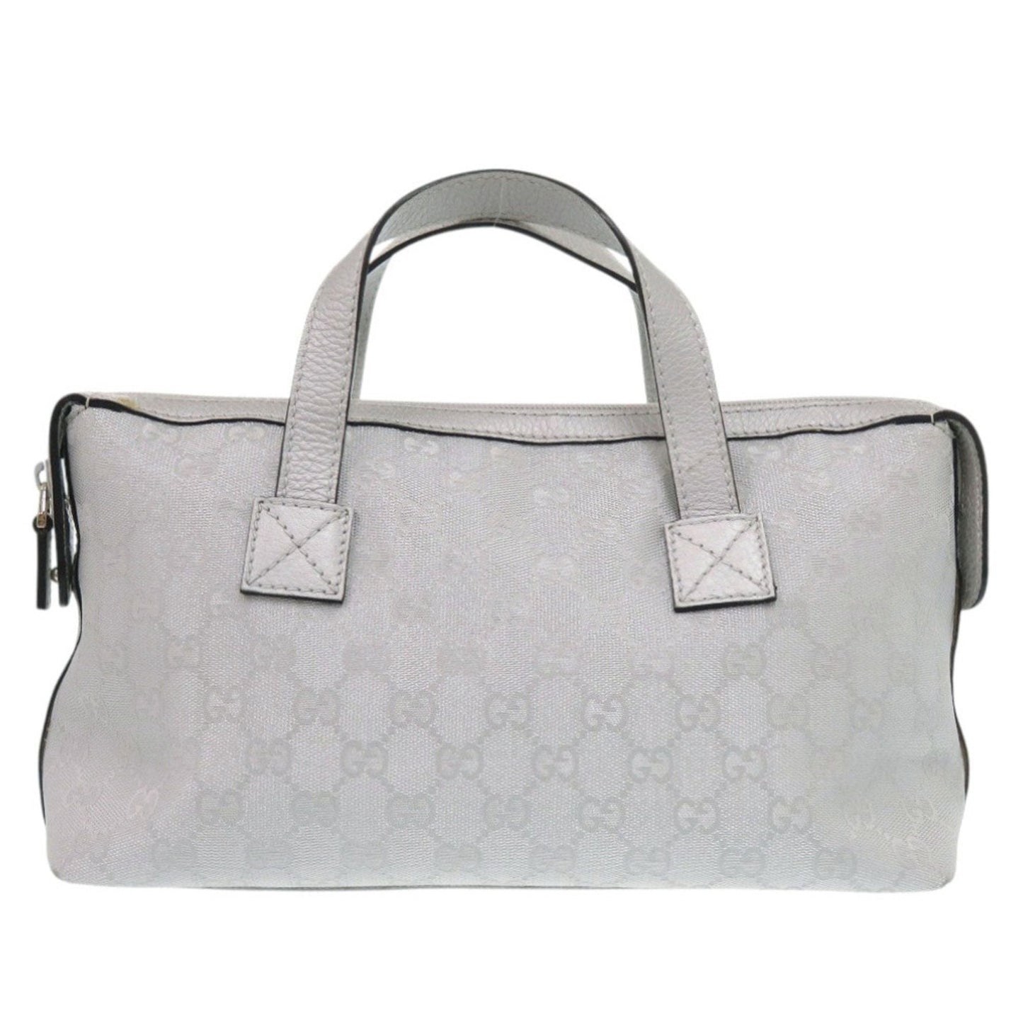 Gucci Gg Canvas Silver Gg Canvas Leather Handbag ( )