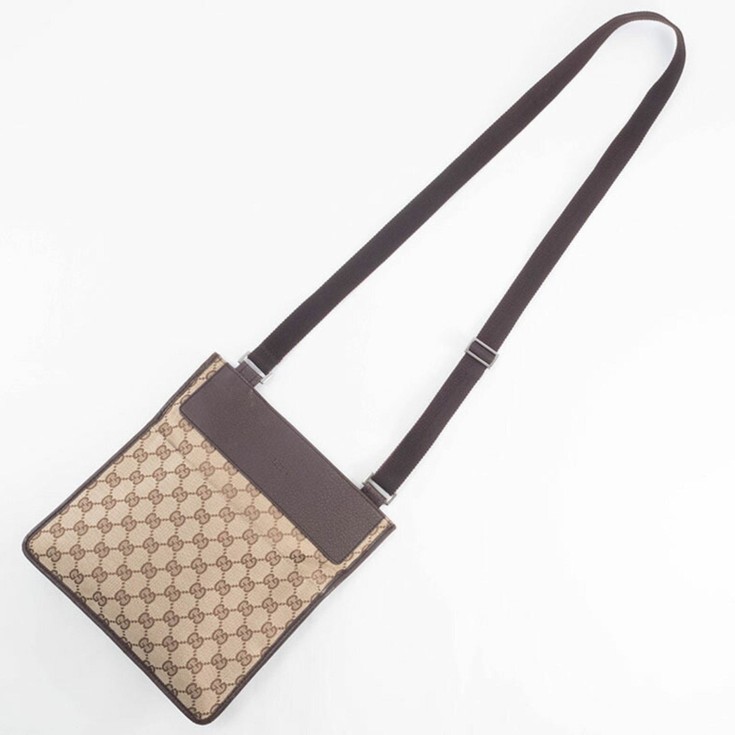 Gucci Gg Canvas Beige Brown Gg Canvas Leather Shoulder Bag ( )