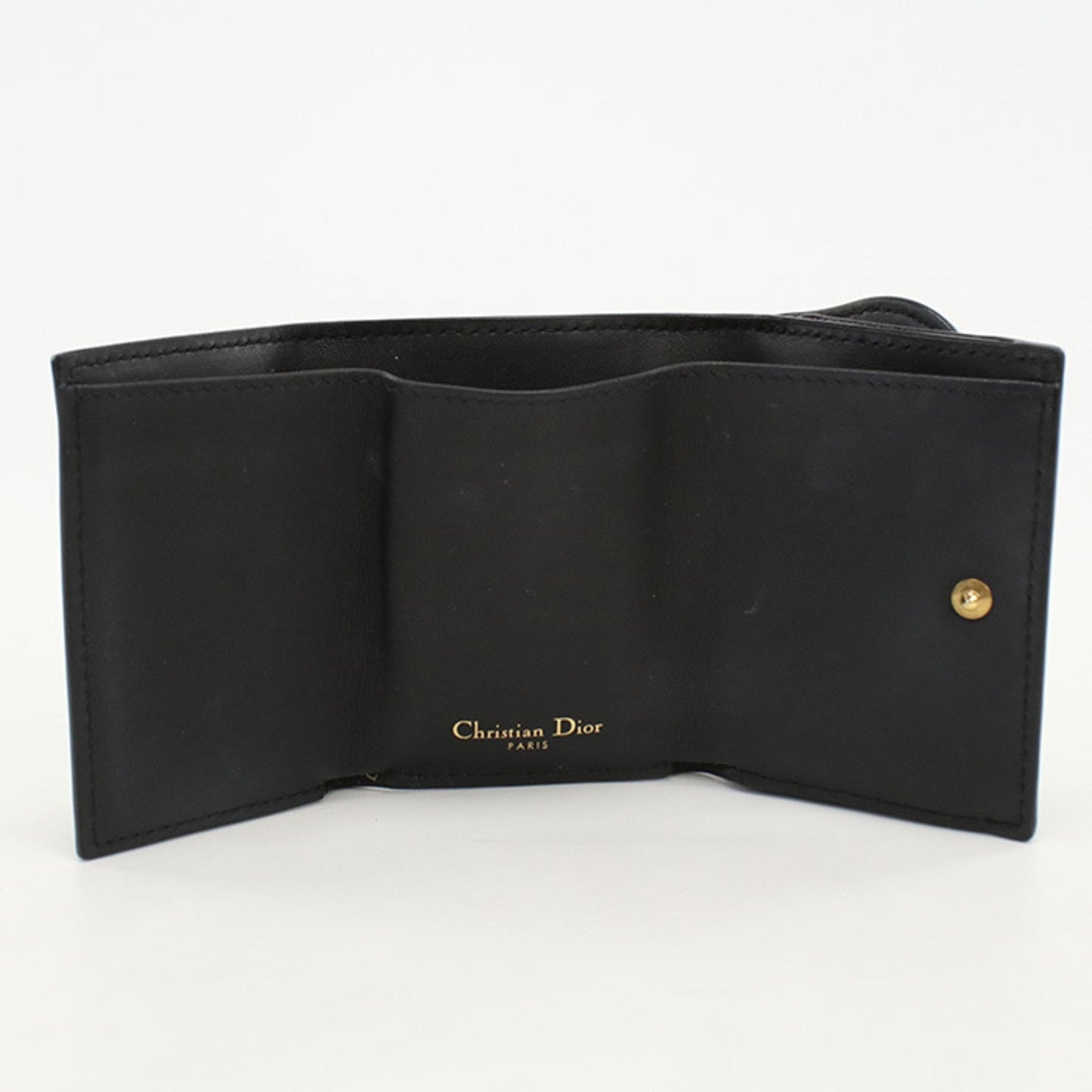 Christian Dior Black Leather Wallet (Tri-Fold) ()