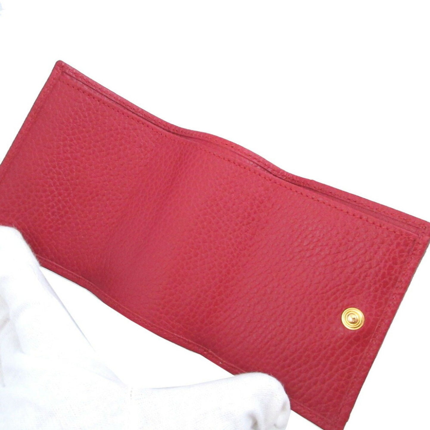 Gucci Red Color Leather Wallet (Tri-Fold) ( )