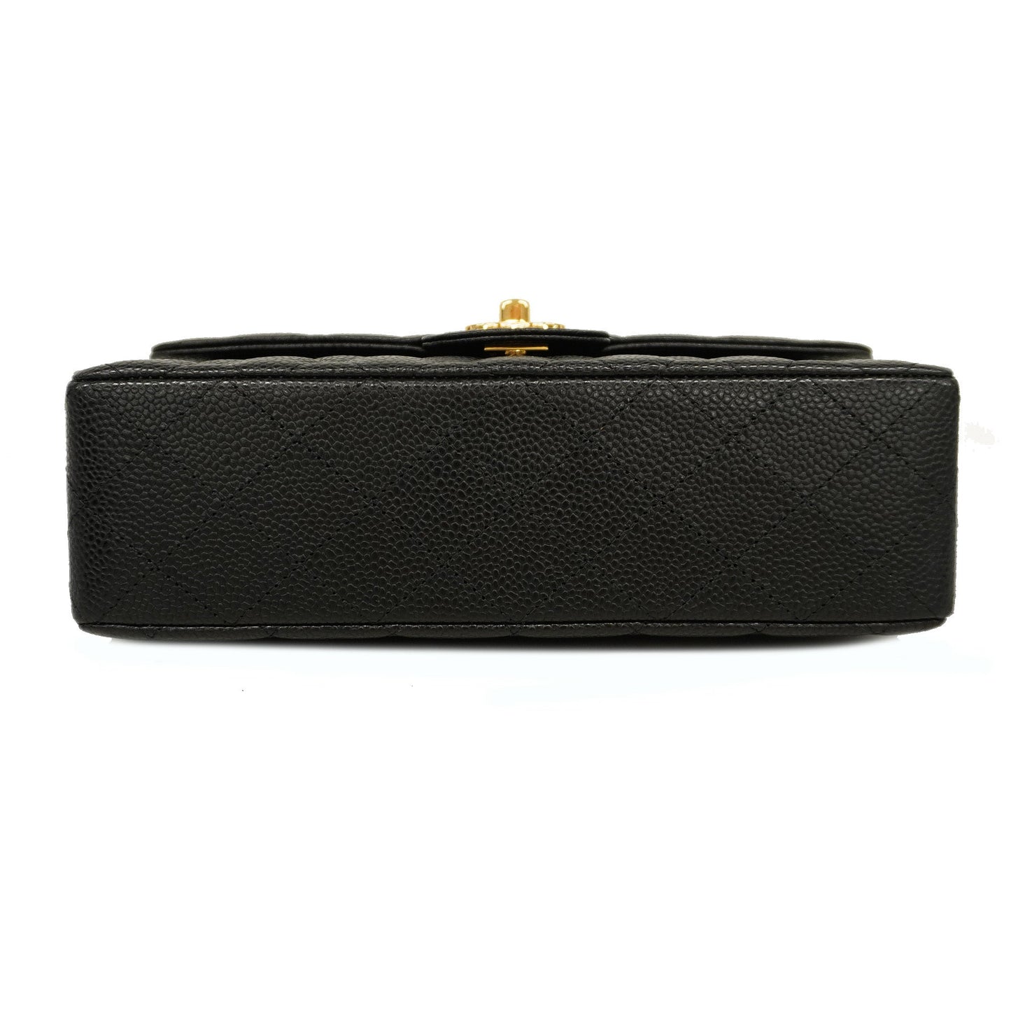 CHANEL  Matelasse W Flap W Chain Women's Caviar Leather Shoulder Bag Black