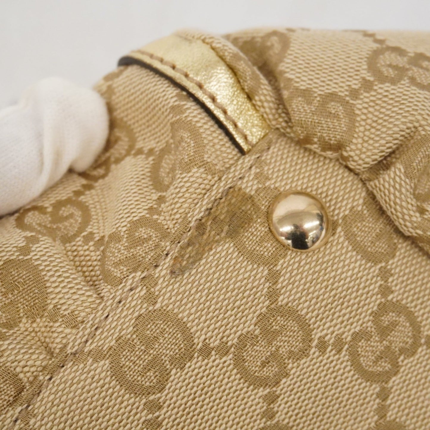Gucci Beige Brown Canvas Handbag ( )