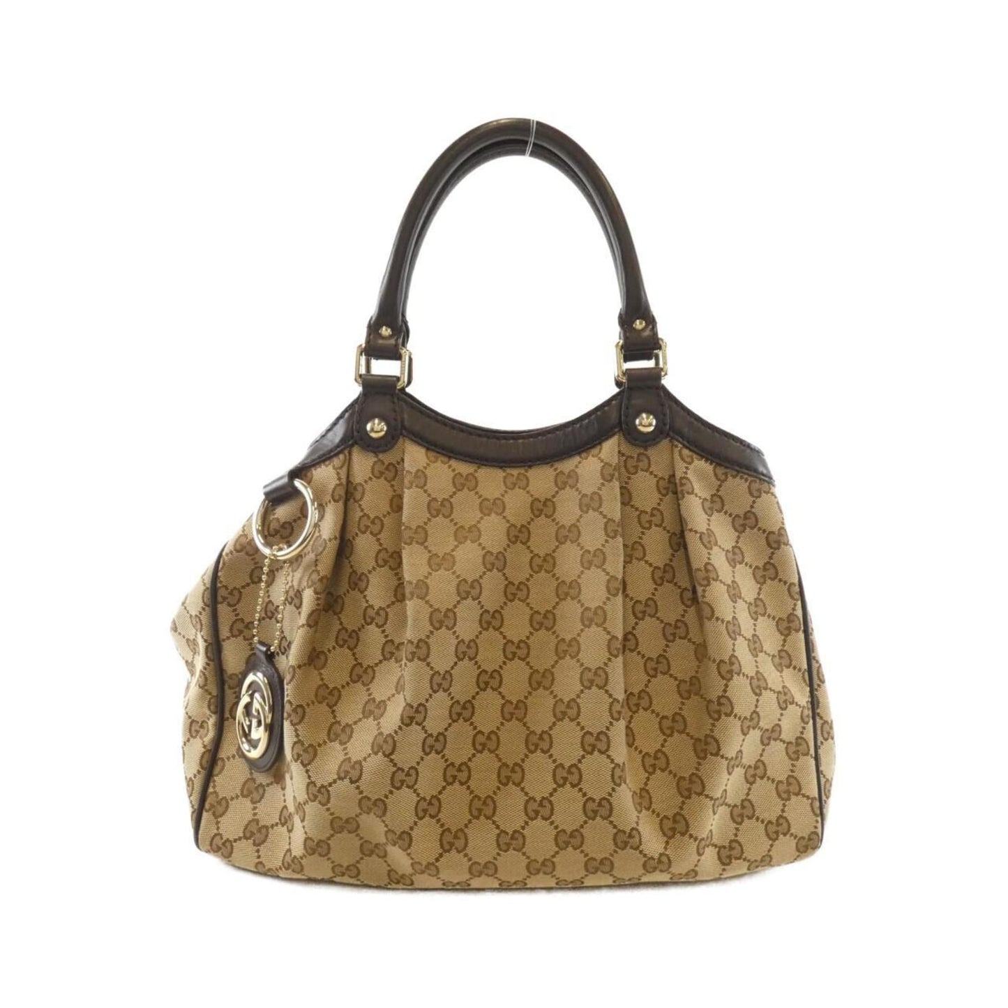Gucci Beige Dark Brown Gg Canvas Handbag ( )