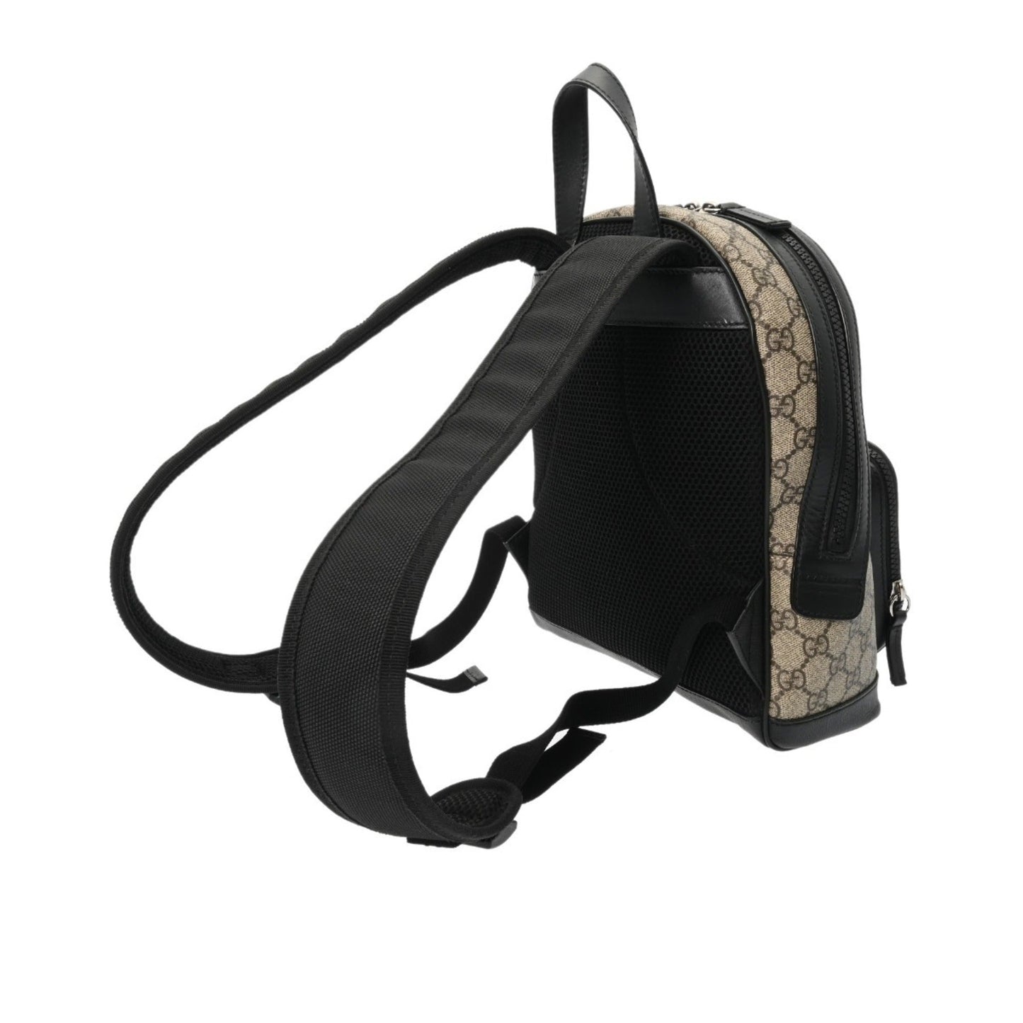 Gucci Beige Gg Supreme Canvas Leather Backpack ( )