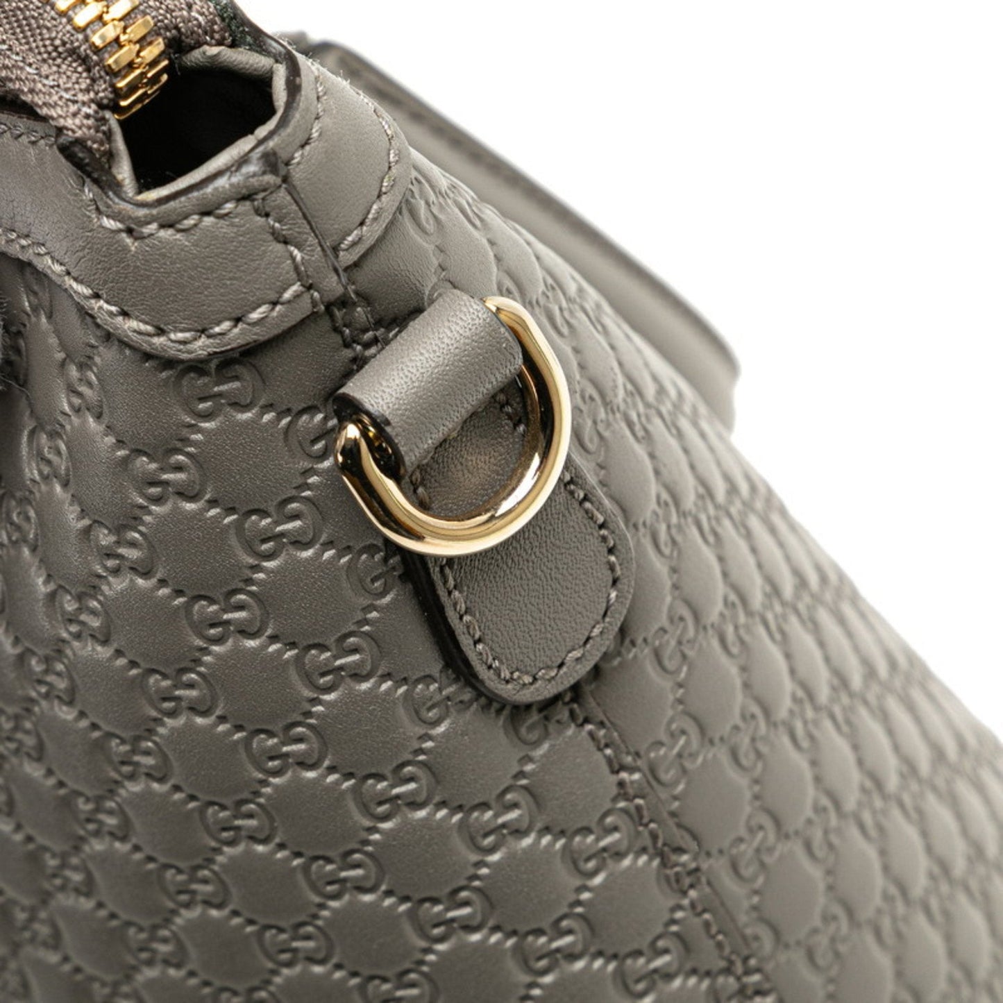 Gucci Gray Leather Shoulder Bag Tote Bag ( )