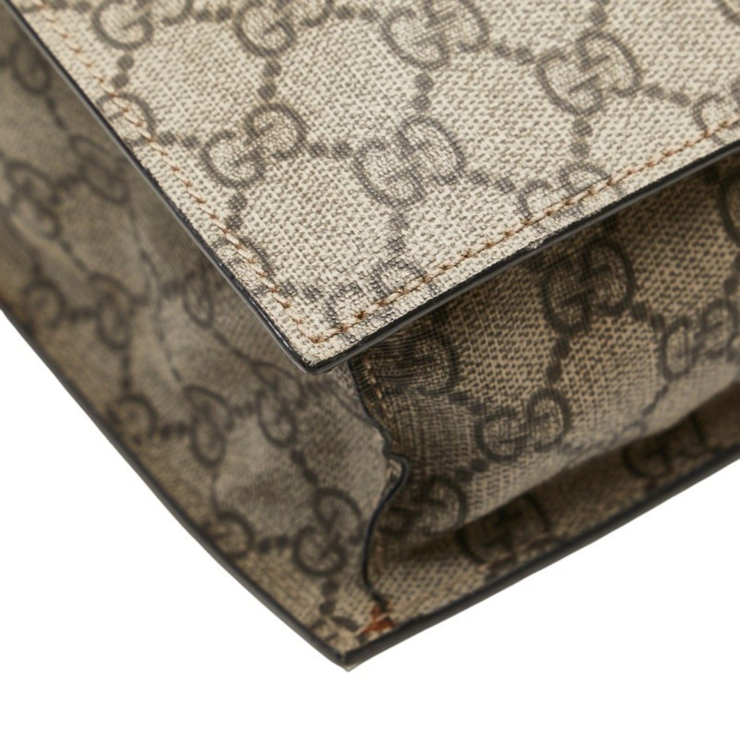 Gucci Beige Black Pvc Leather Shoulder Bag Tote Bag ( )