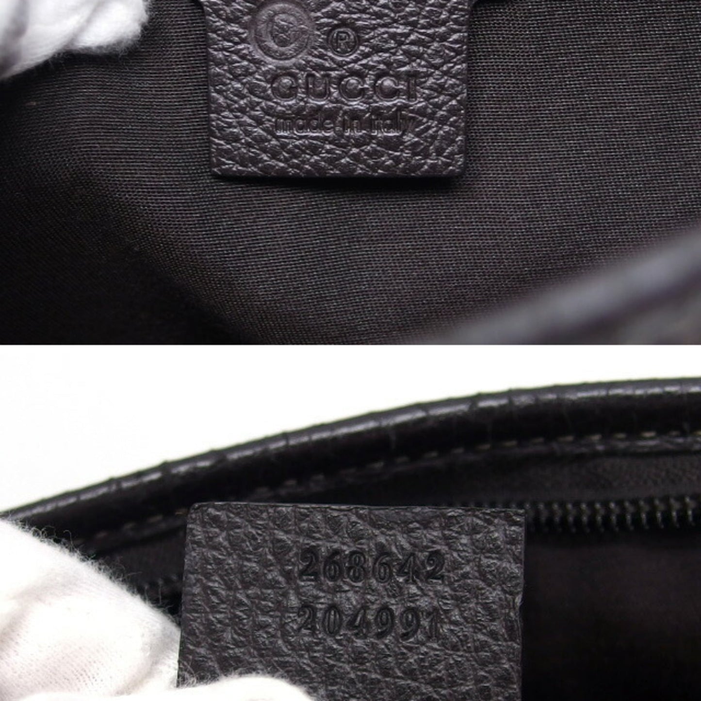 Gucci Beige Dark Brown Coated Canvas Leather Shoulder Bag ( )