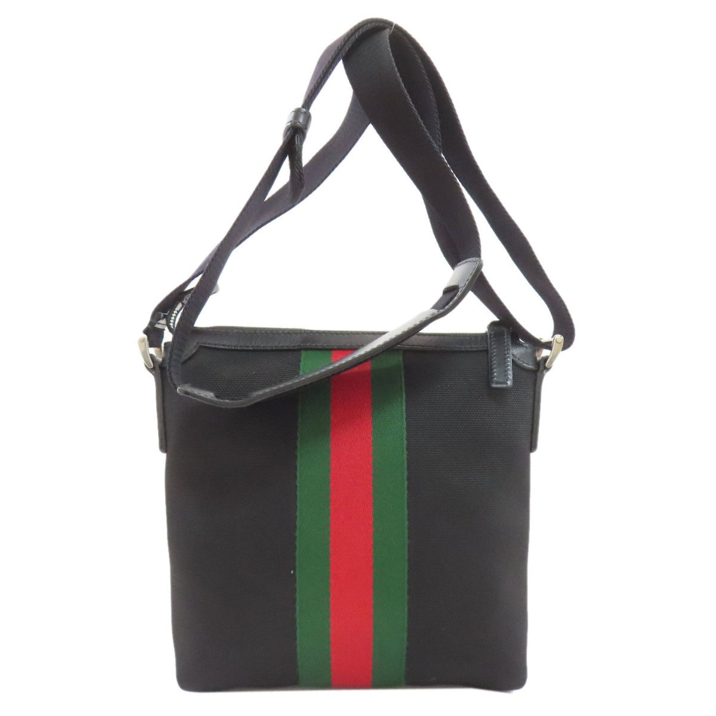 Gucci Sherry Line Black Canvas Shoulder Bag ( )