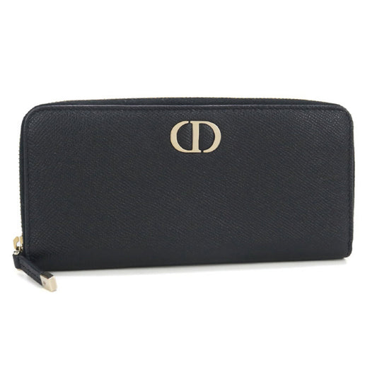 Christian Dior Black Leather Long Wallet (Bi-Fold) ()