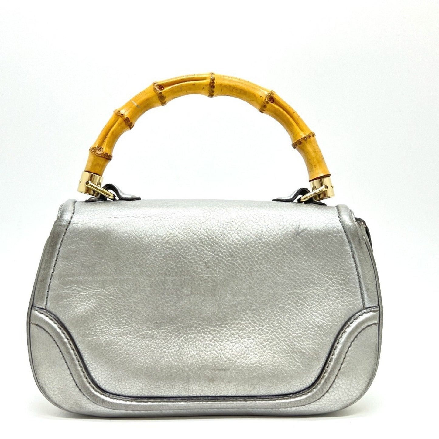 Gucci Silver Leather Handbag ( )