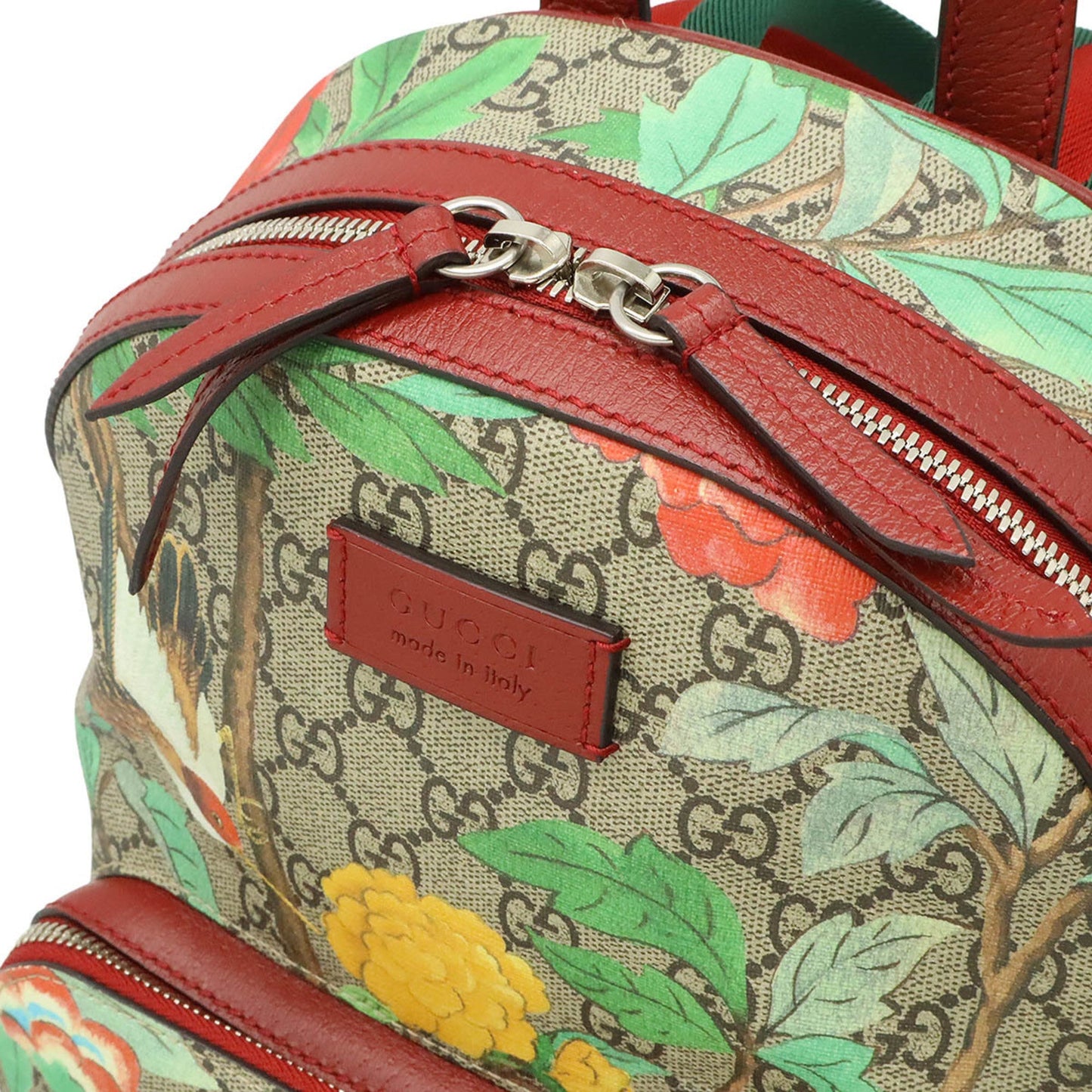 Gucci Beige Multi-Color Red Color Gg Supreme Leather Backpack ( )
