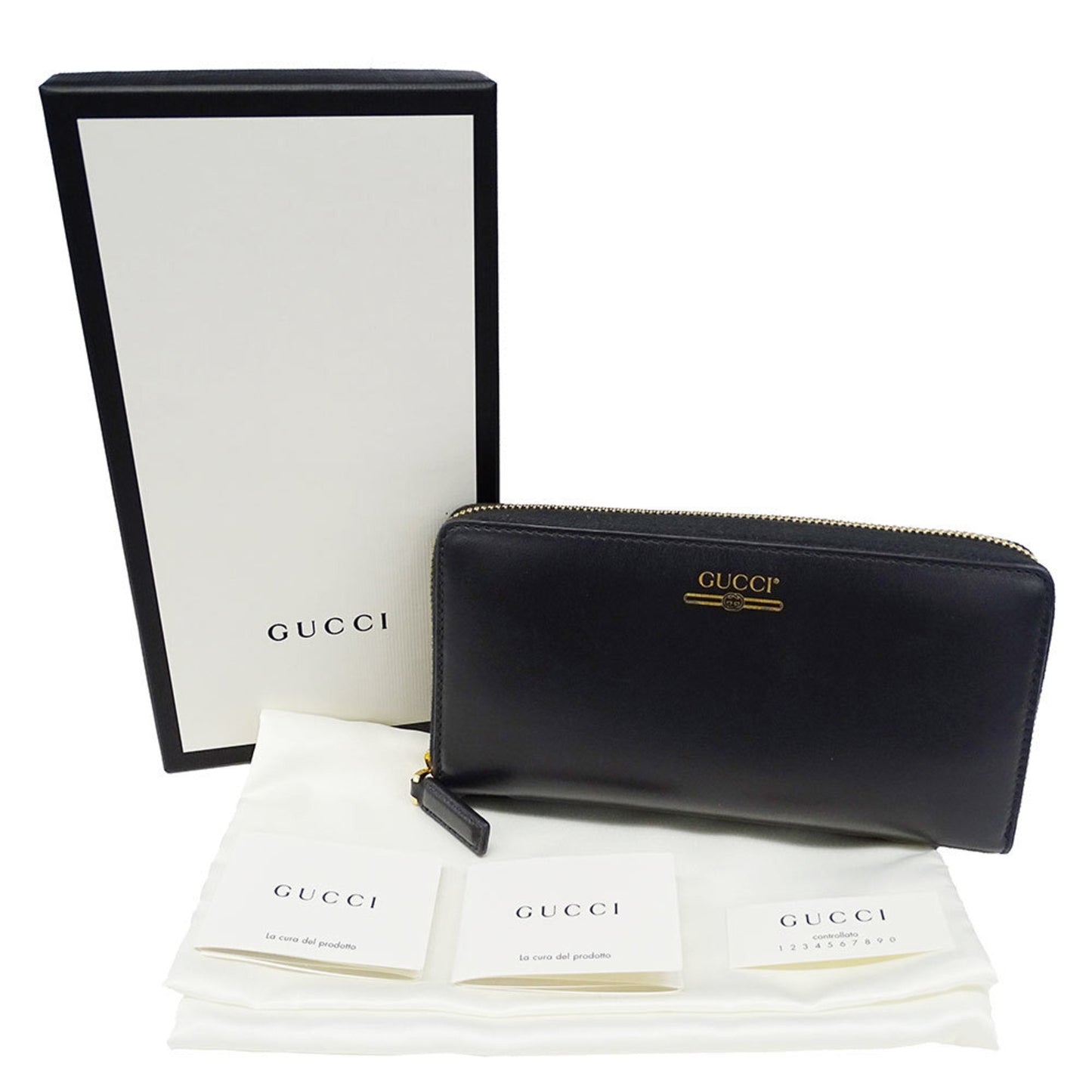 Gucci Black Leather Long Wallet (Bi-Fold) ( )