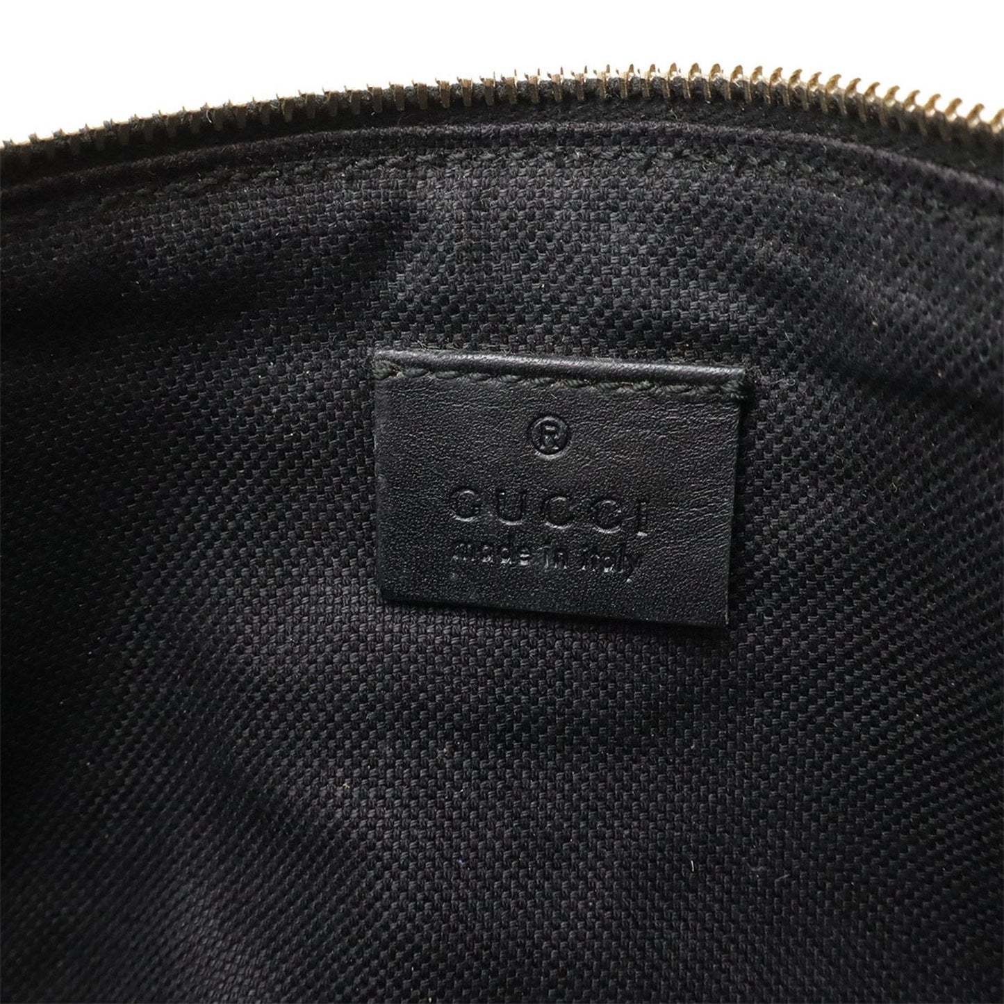 Gucci Black Canvas Leather Handbag Pouch Tote Bag ( )