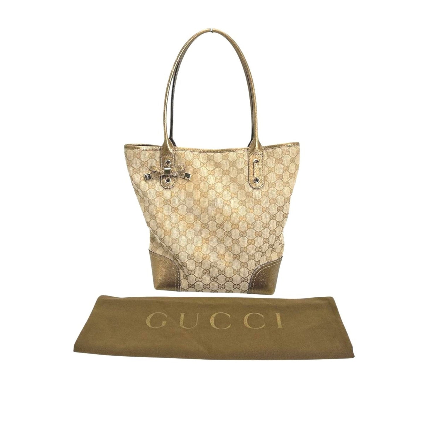 Gucci Beige Gg Canvas Handbag Tote Bag ( )