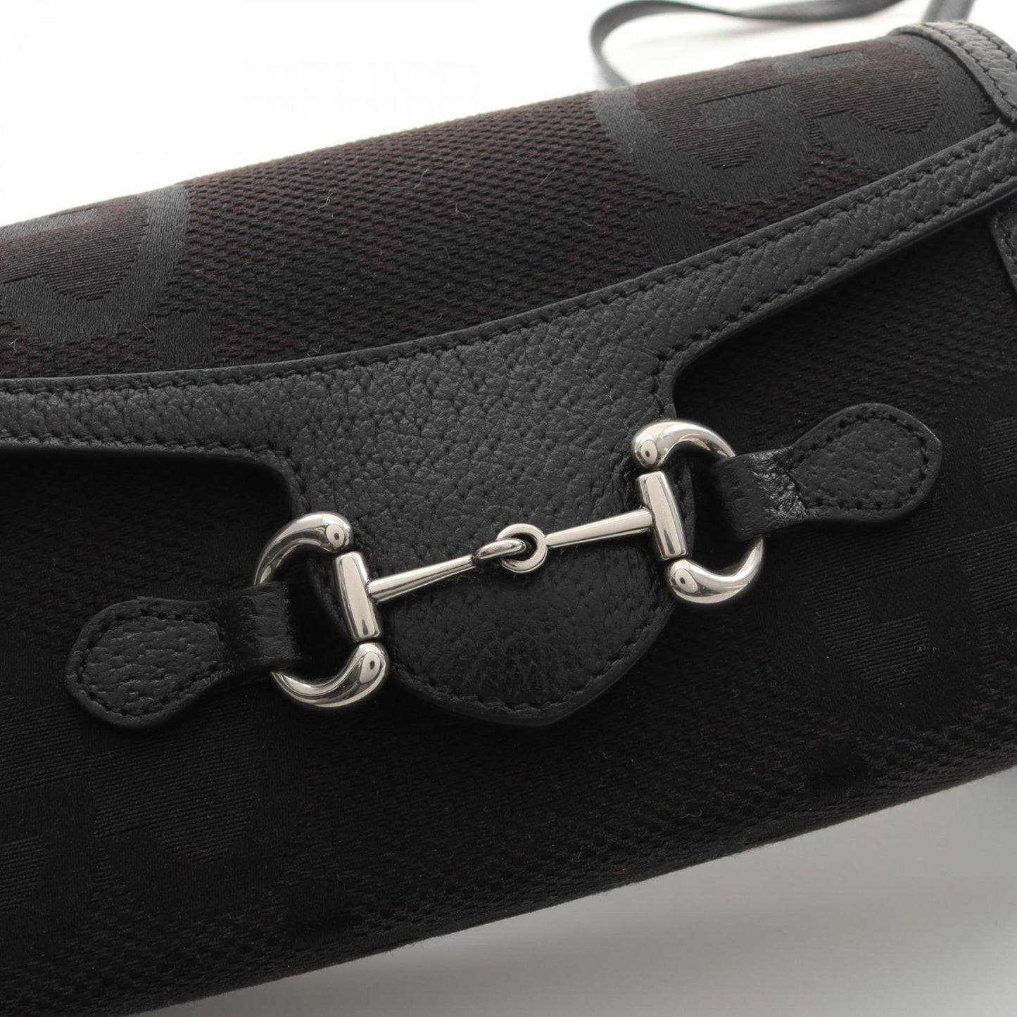 Gucci Black Canvas Leather Shoulder Bag ( )
