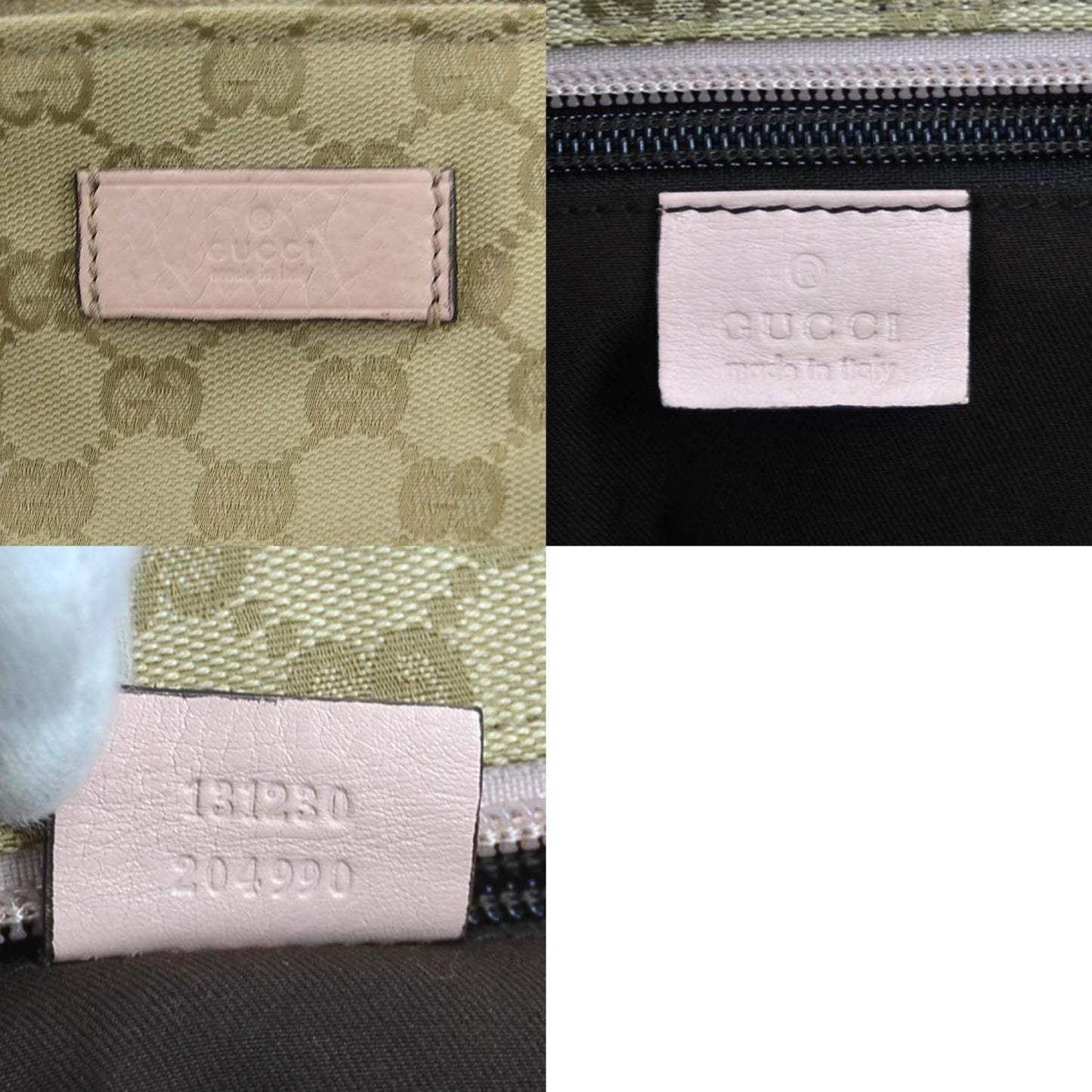 Gucci Beige Blue Pink Gg Canvas Leather Shoulder Bag Tote Bag ( )