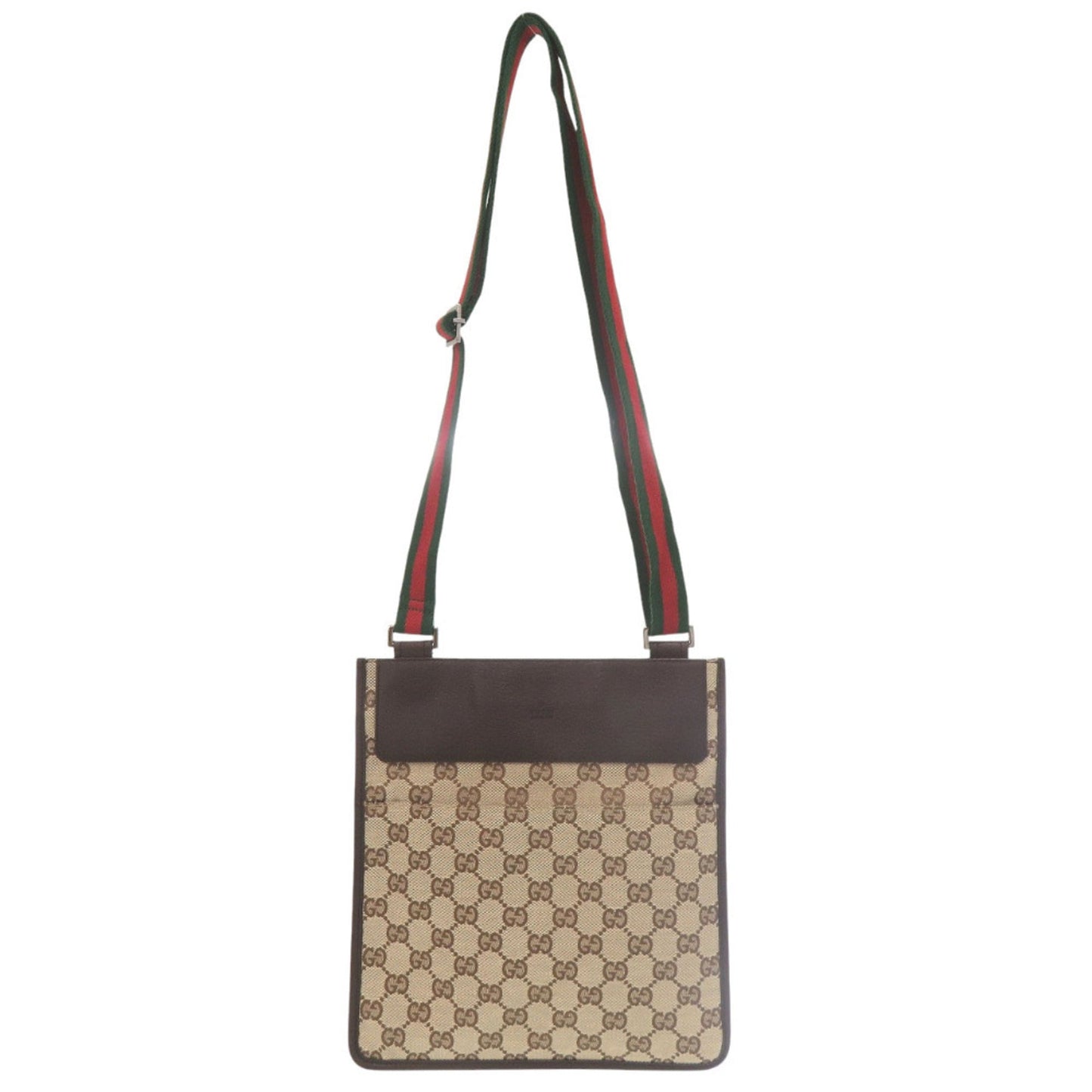 Gucci Brown Green Red Color Gg Canvas Leather Messenger Bag Sling Bag ( )
