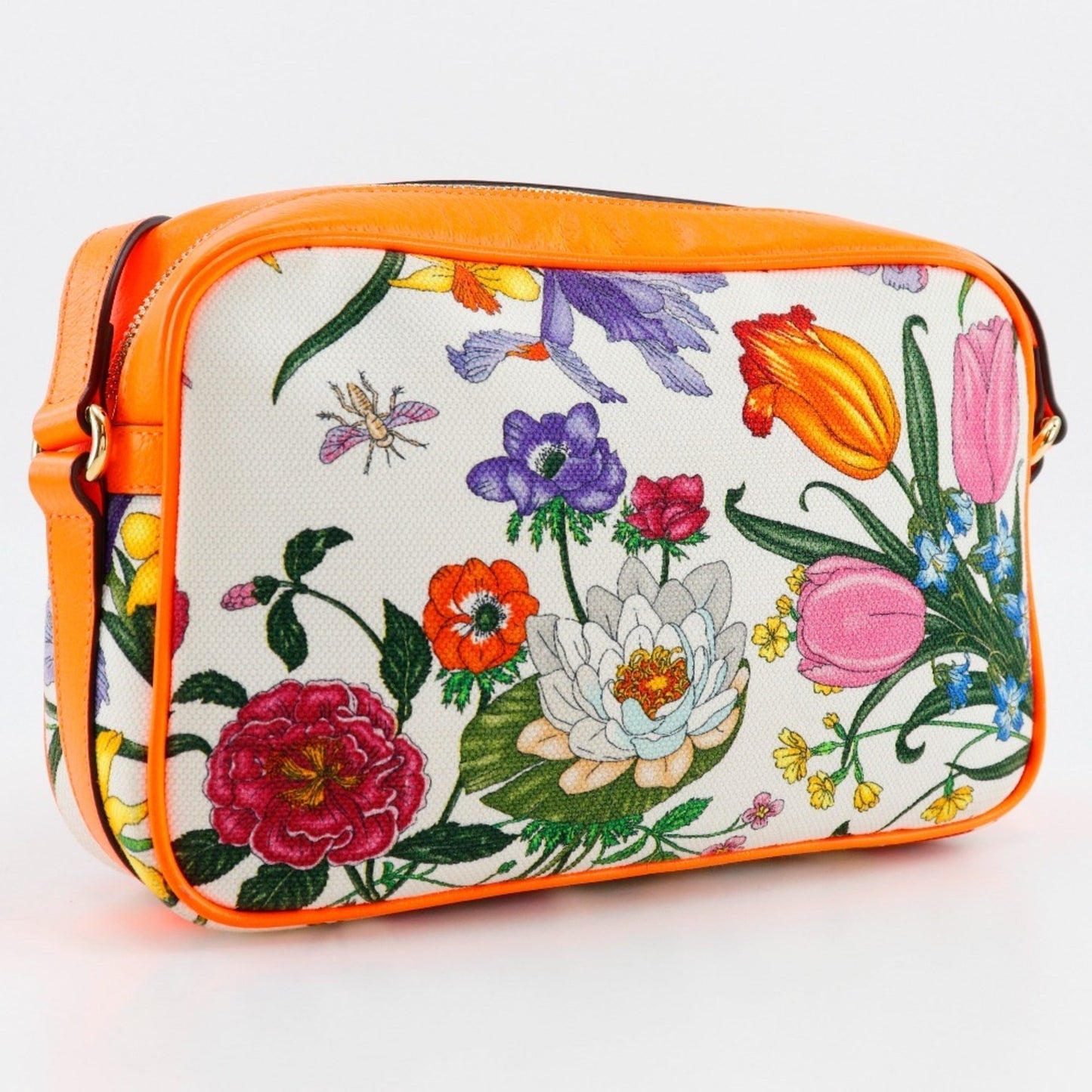 Gucci Orange Canvas Leather Shoulder Bag ( )