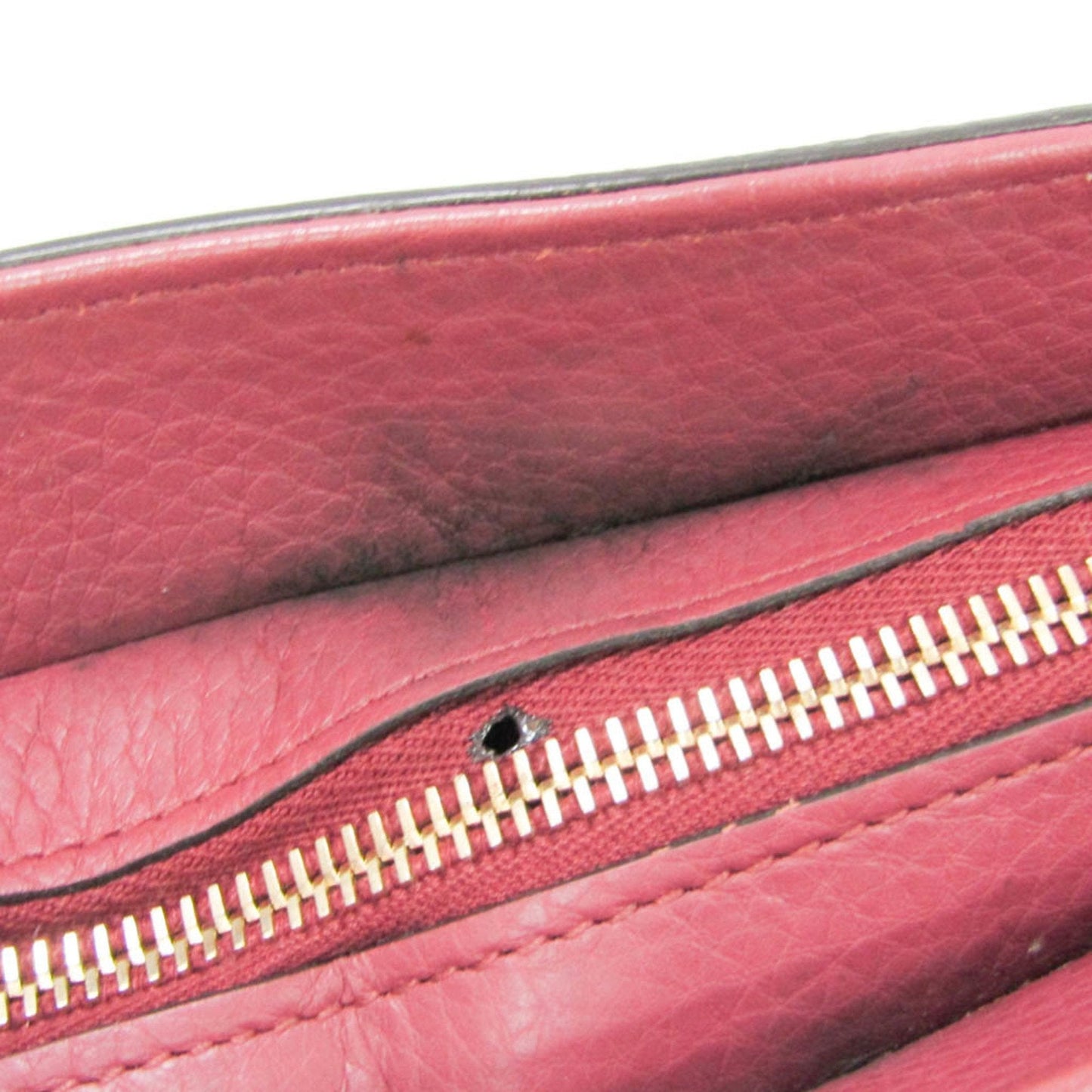 Gucci Bamboo Pink Red Leather Bamboo Handbag Shoulder Bag ( )