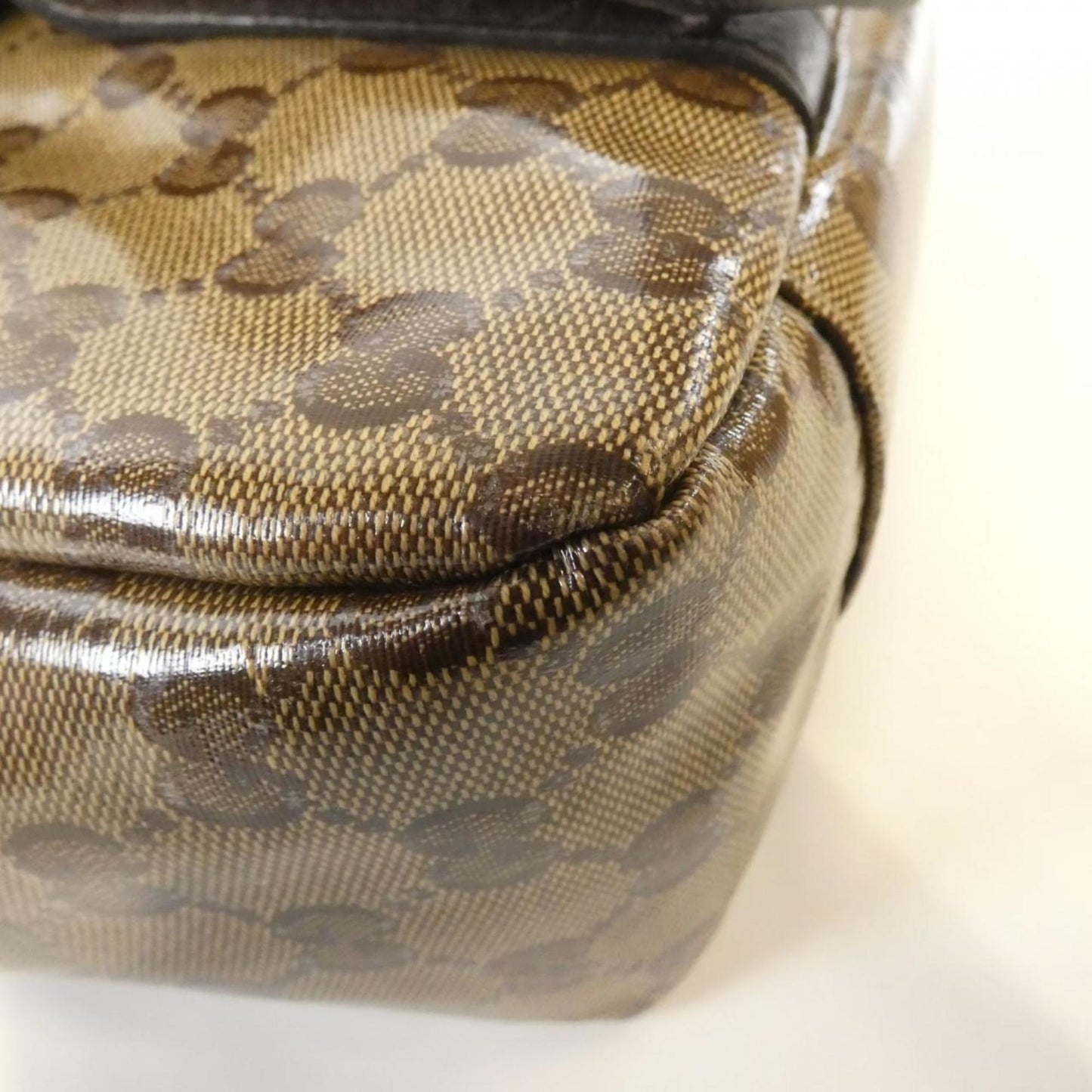 Gucci Beige Brown Gg Crystal Shoulder Bag ( )