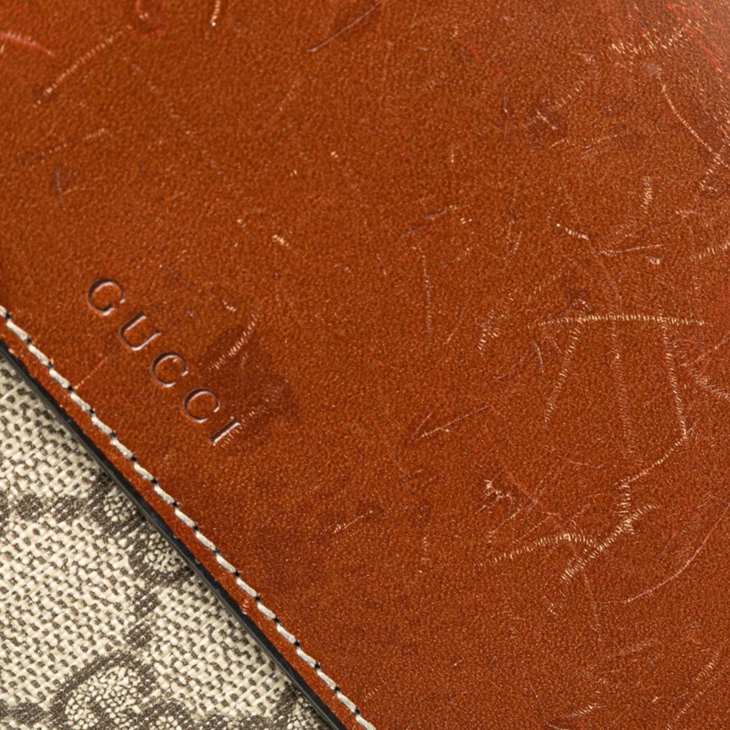 Gucci Beige Brown Pvc Leather Long Wallet (Bi-Fold) ( )