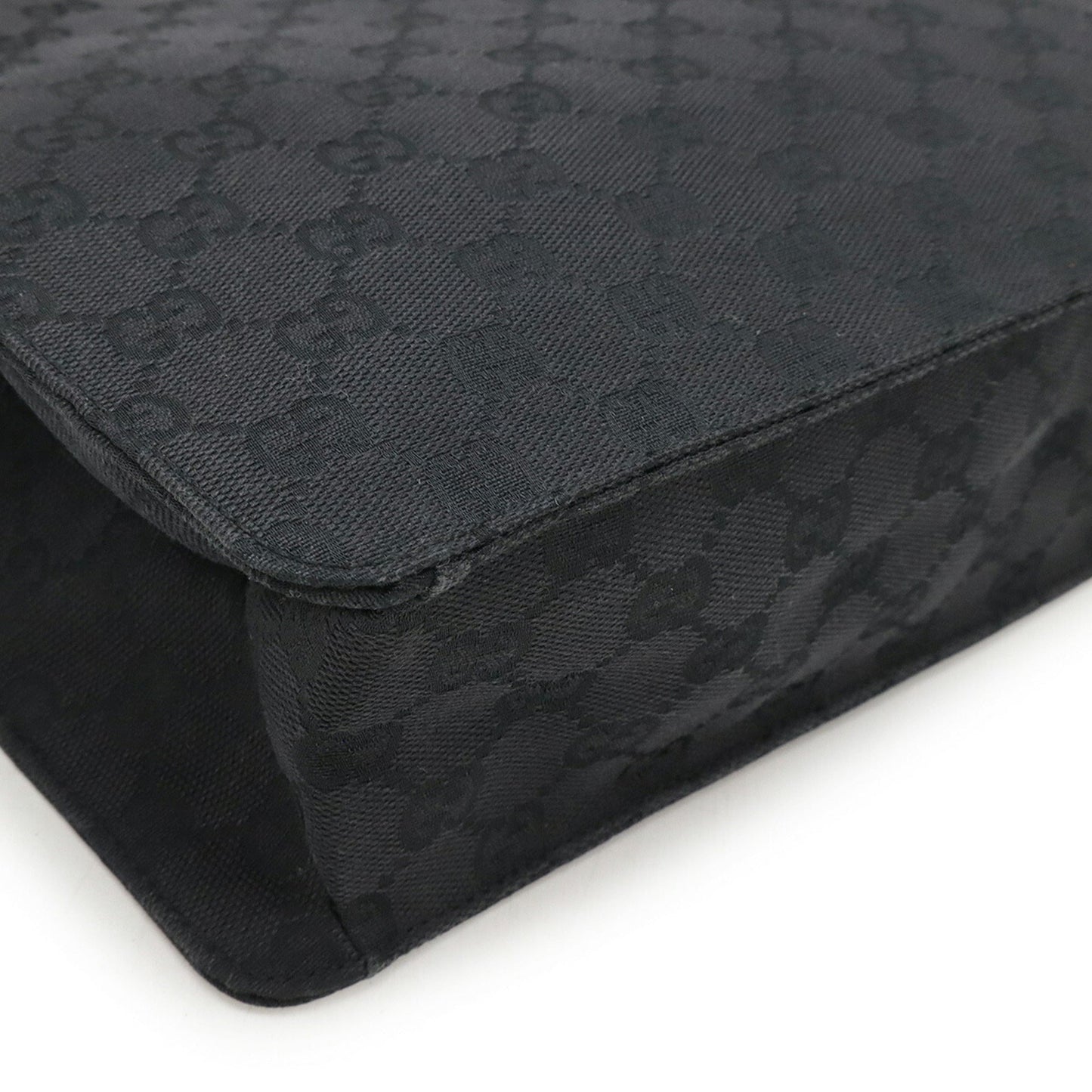 Gucci Gg Canvas Black Canvas Leather Shoulder Bag ( )