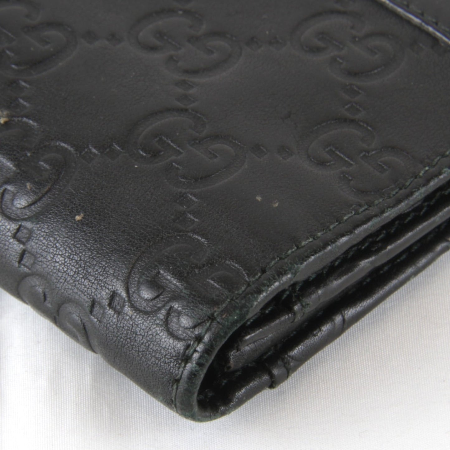Gucci Black Gg Leather Long Wallet (Bi-Fold) ( )