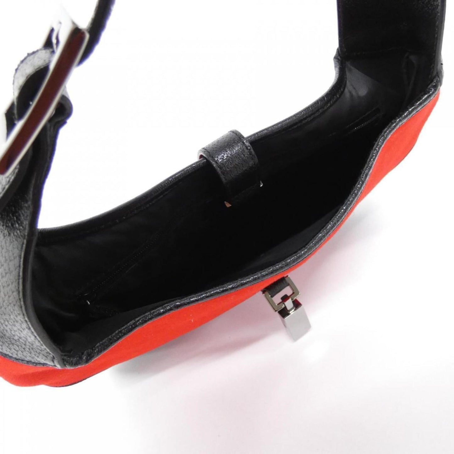 Gucci Black Red Color Felt Leather Shoulder Bag ( )