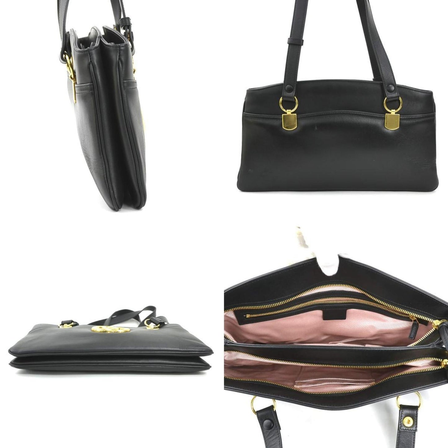 Gucci Black Leather Shoulder Bag ( )