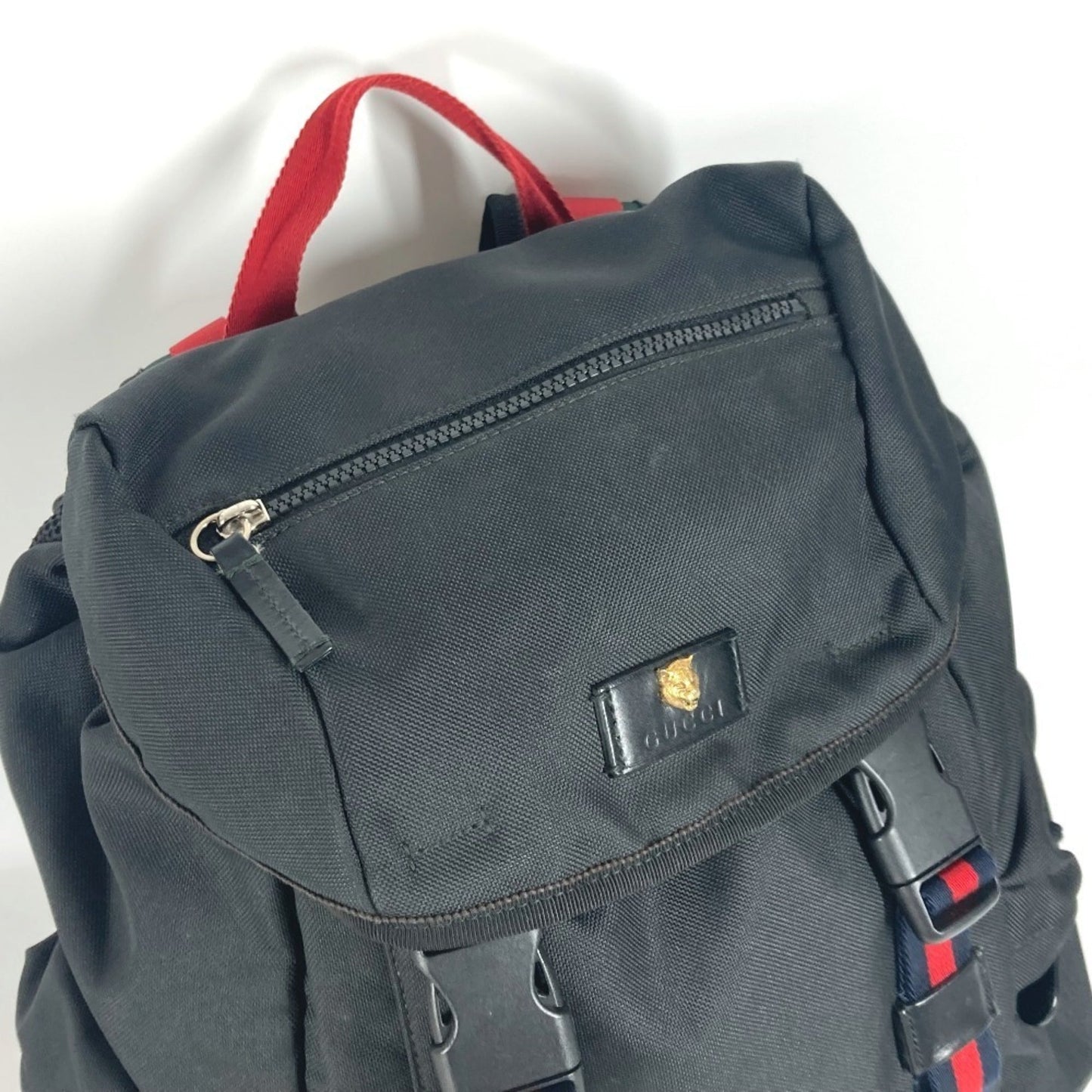 Gucci Sherry Line Black Nylon Canvas Backpack ( )