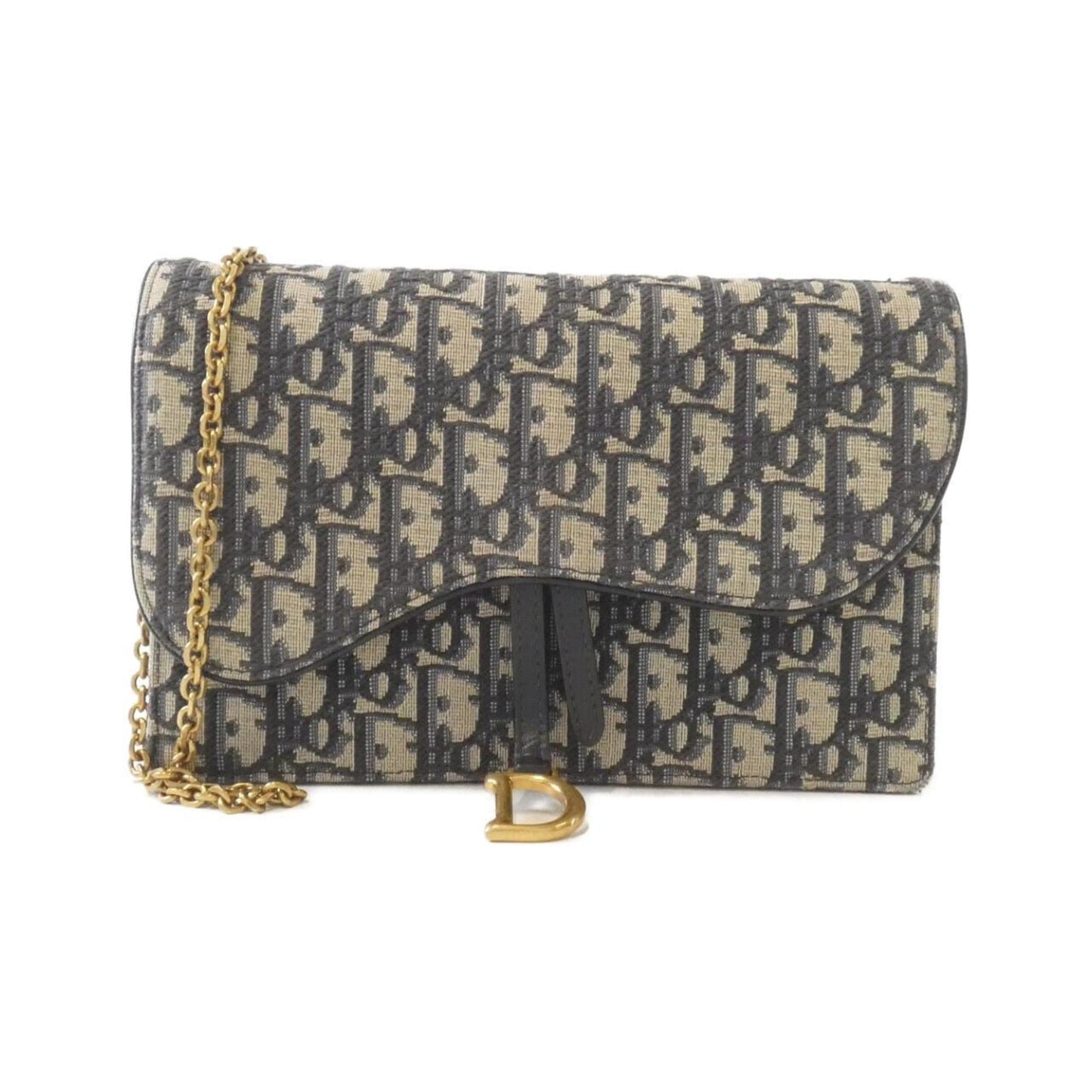Christian Dior Blue Canvas Chain/Shoulder Wallet ()