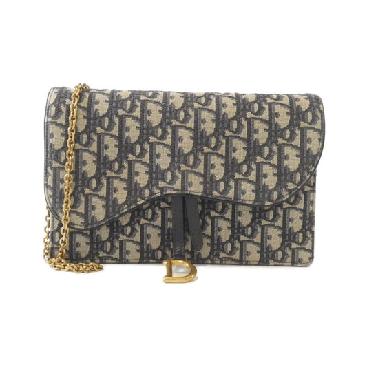 Christian Dior Blue Canvas Chain/Shoulder Wallet ()