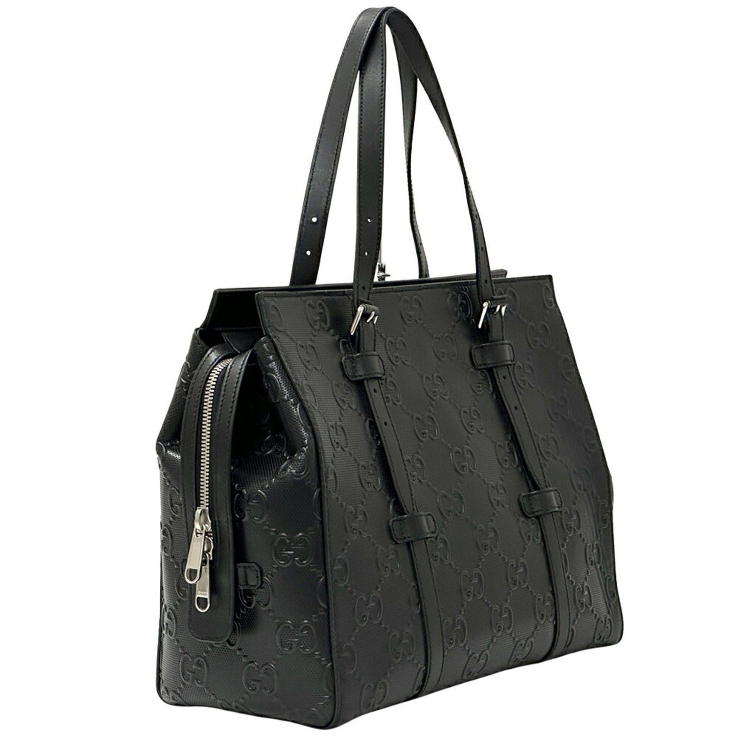 Gucci Black Leather Tote Bag ( )