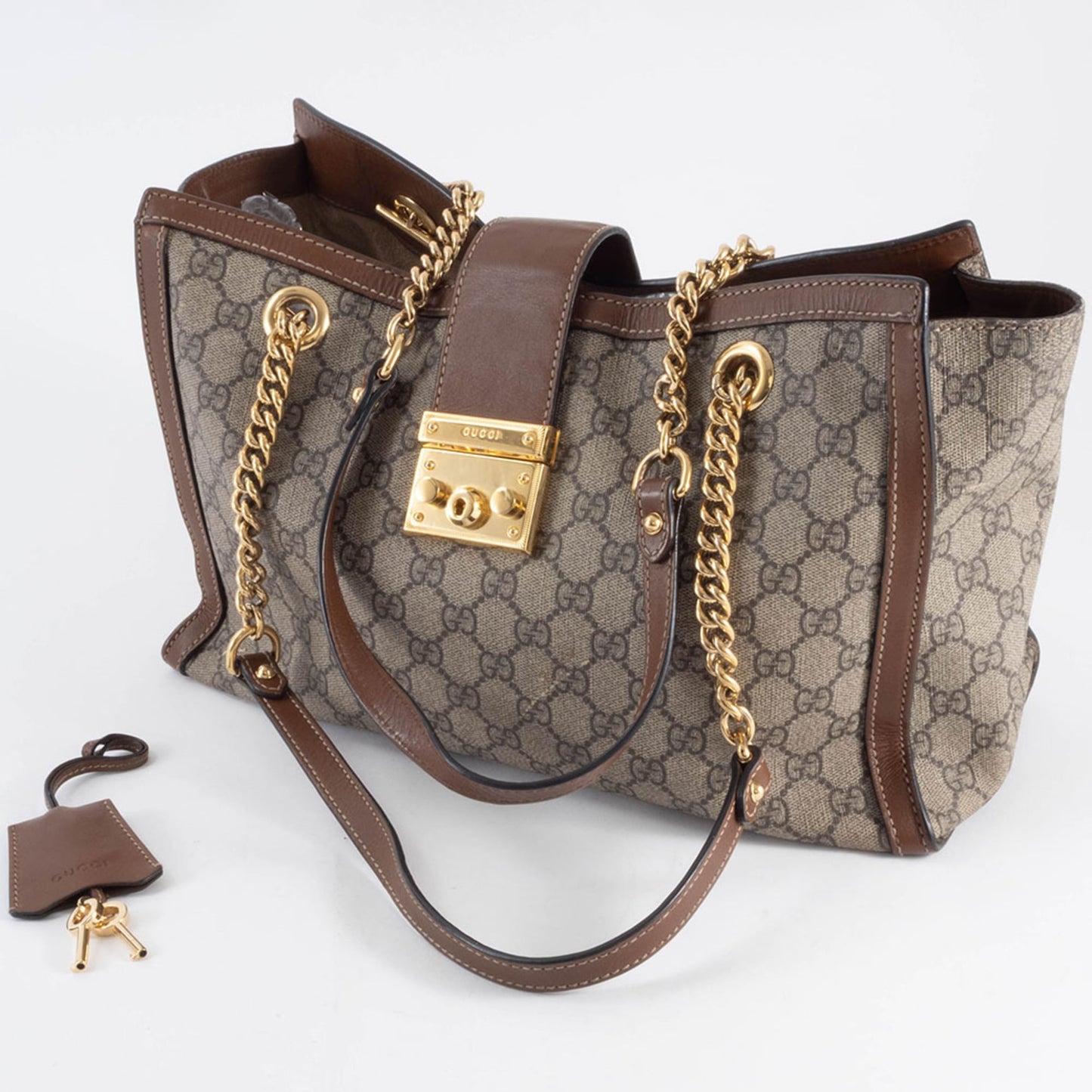 Gucci Beige Gg Supreme Leather Shoulder Bag ( )