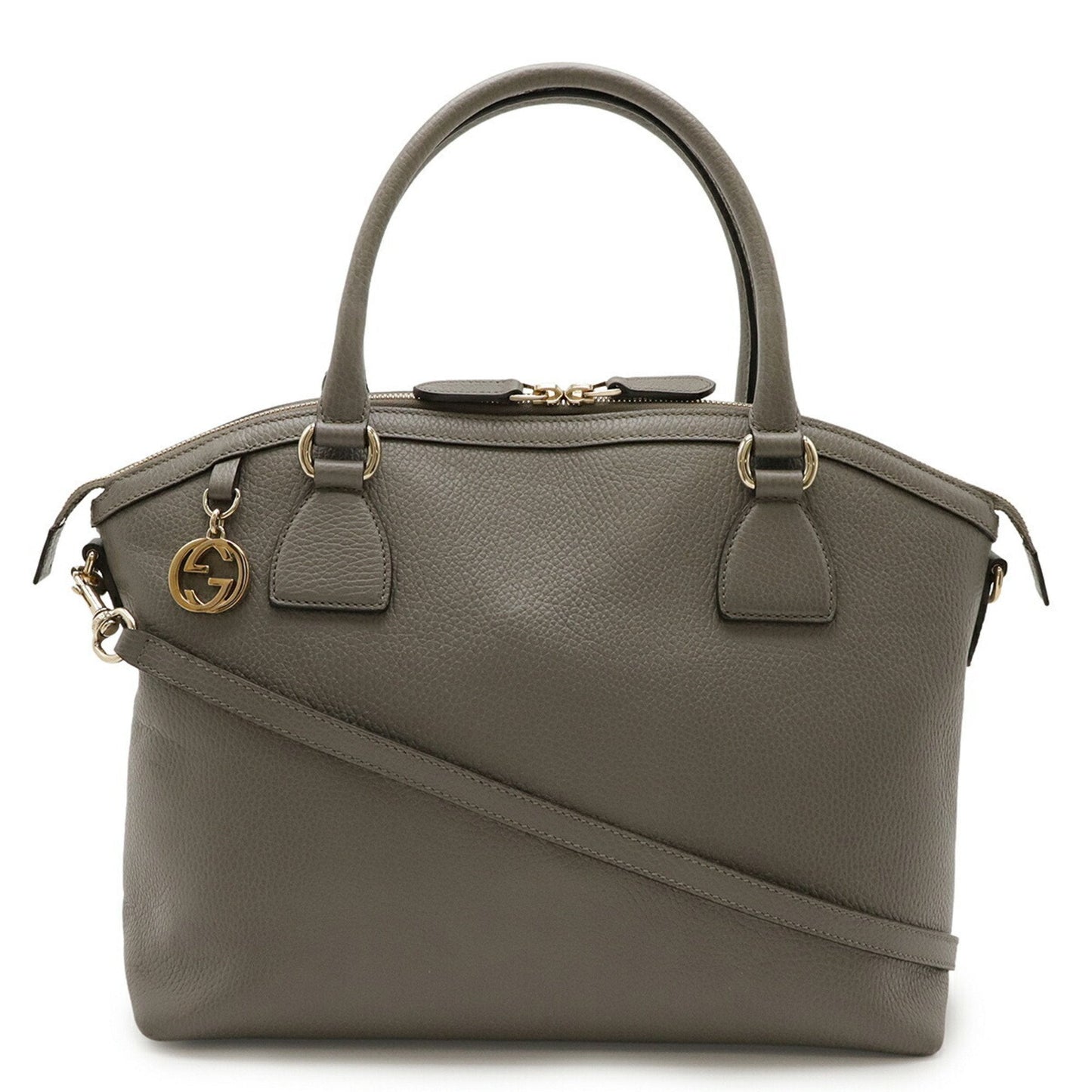 Gucci Gray Leather Handbag Shoulder Bag ( )