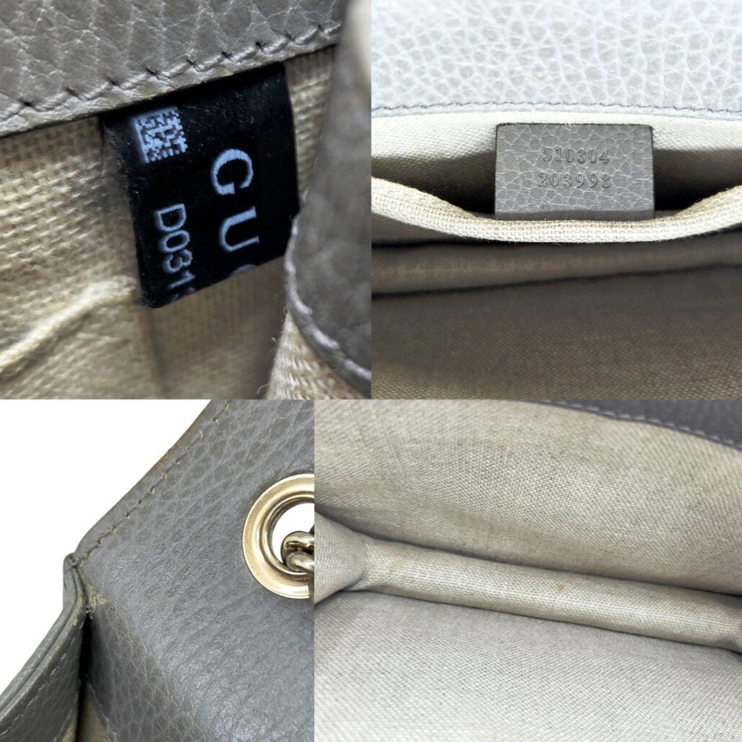 Gucci Gray Leather Shoulder Bag ( )