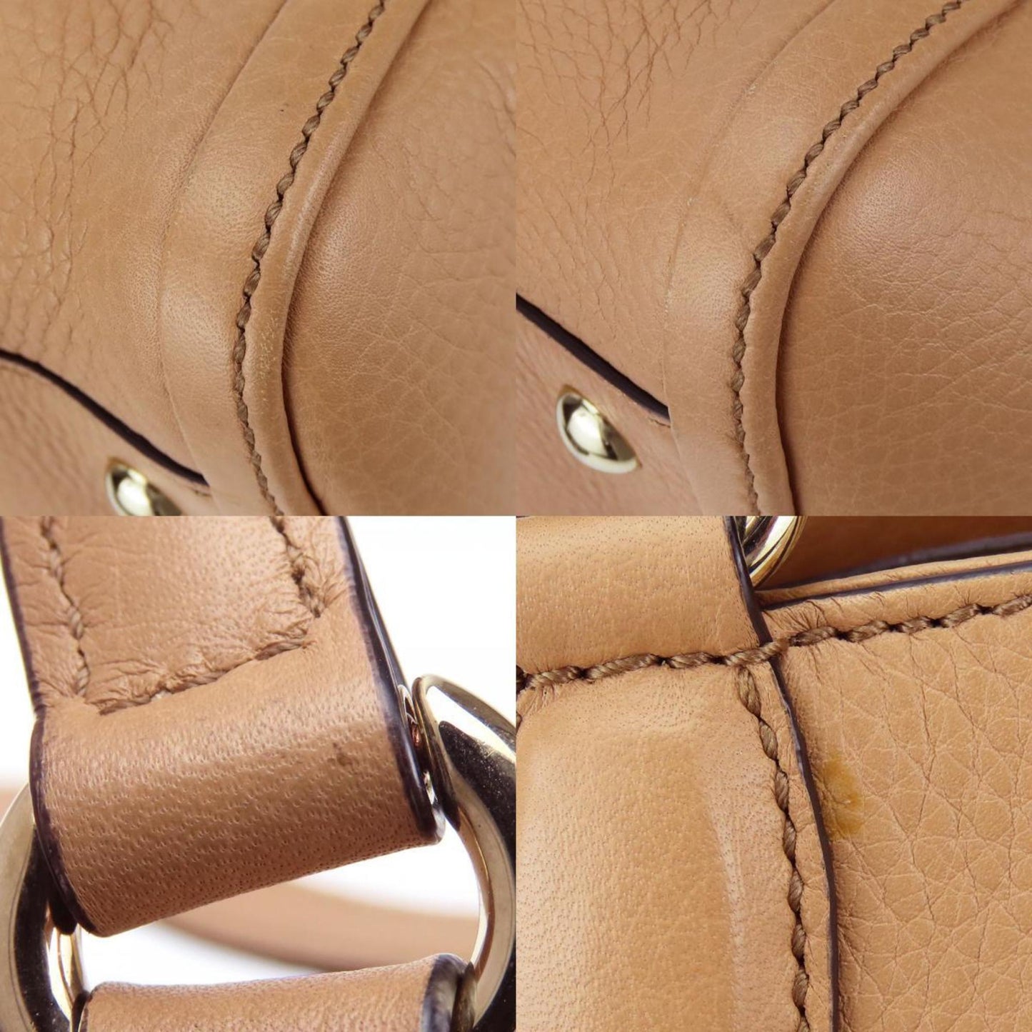 Gucci Beige Leather Handbag Shoulder Bag ( )