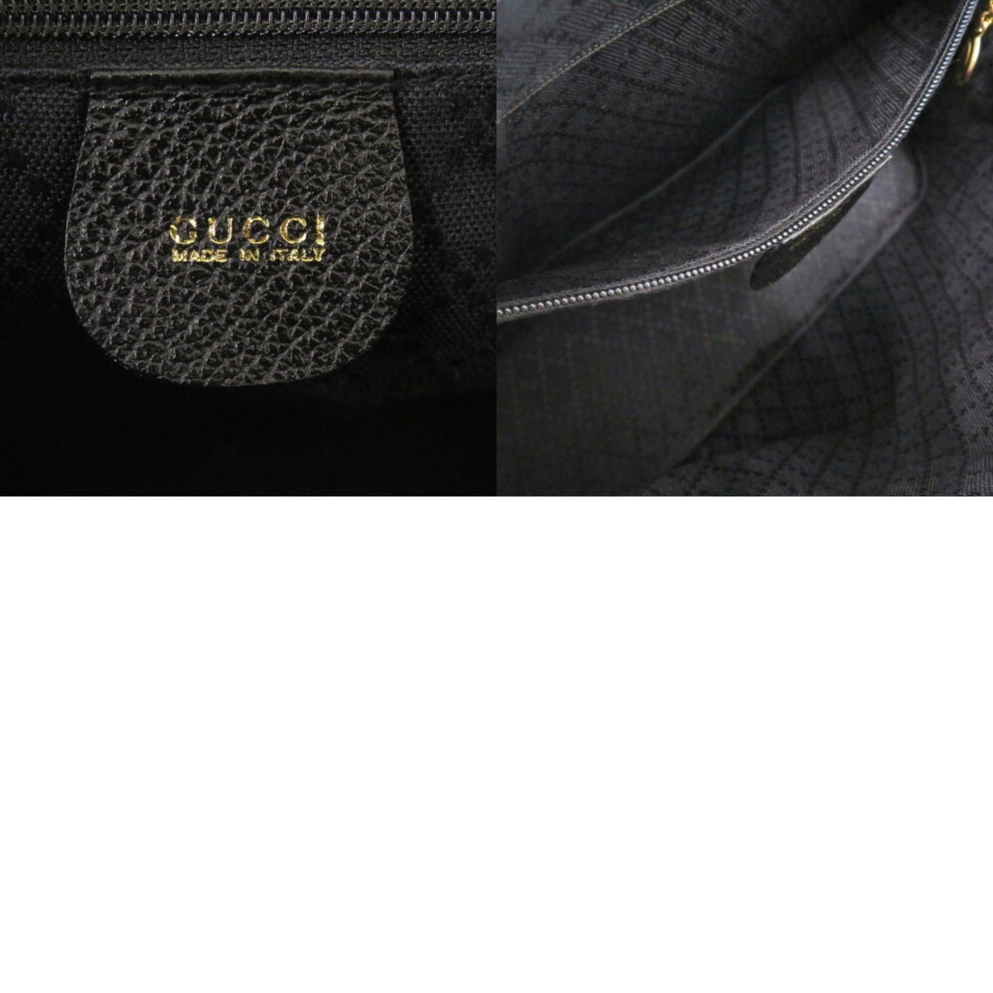 Gucci Black Bamboo Suede Handbag ( )