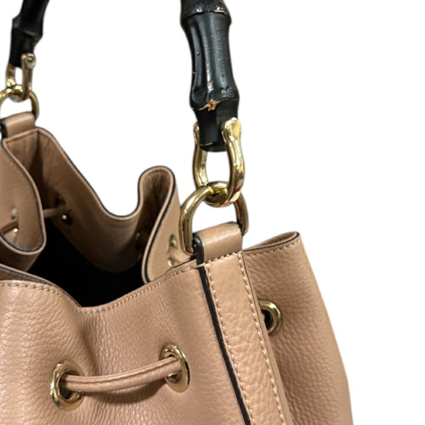 Gucci Beige Bamboo Leather Shoulder Bag ( )