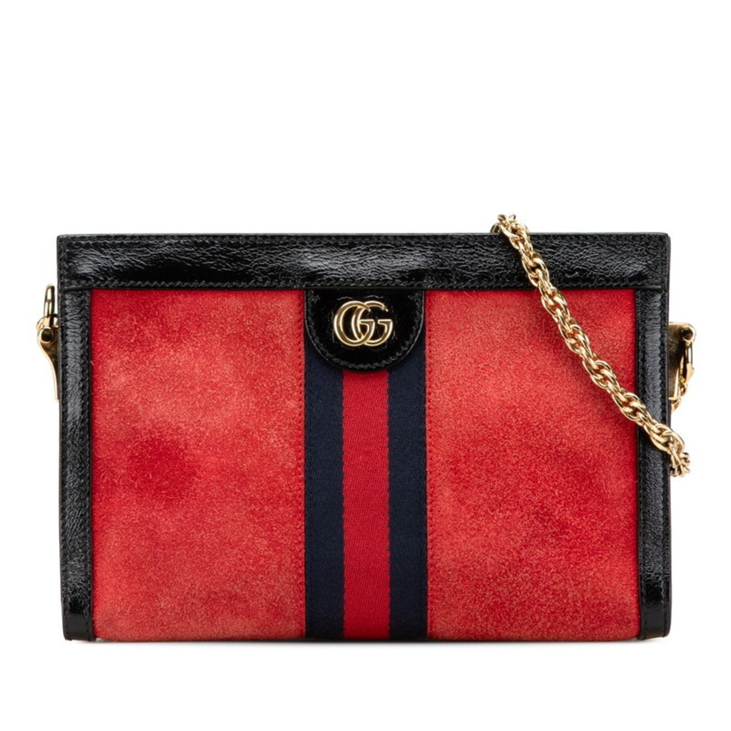 Gucci Black Red Color Leather Shoulder Bag ( )