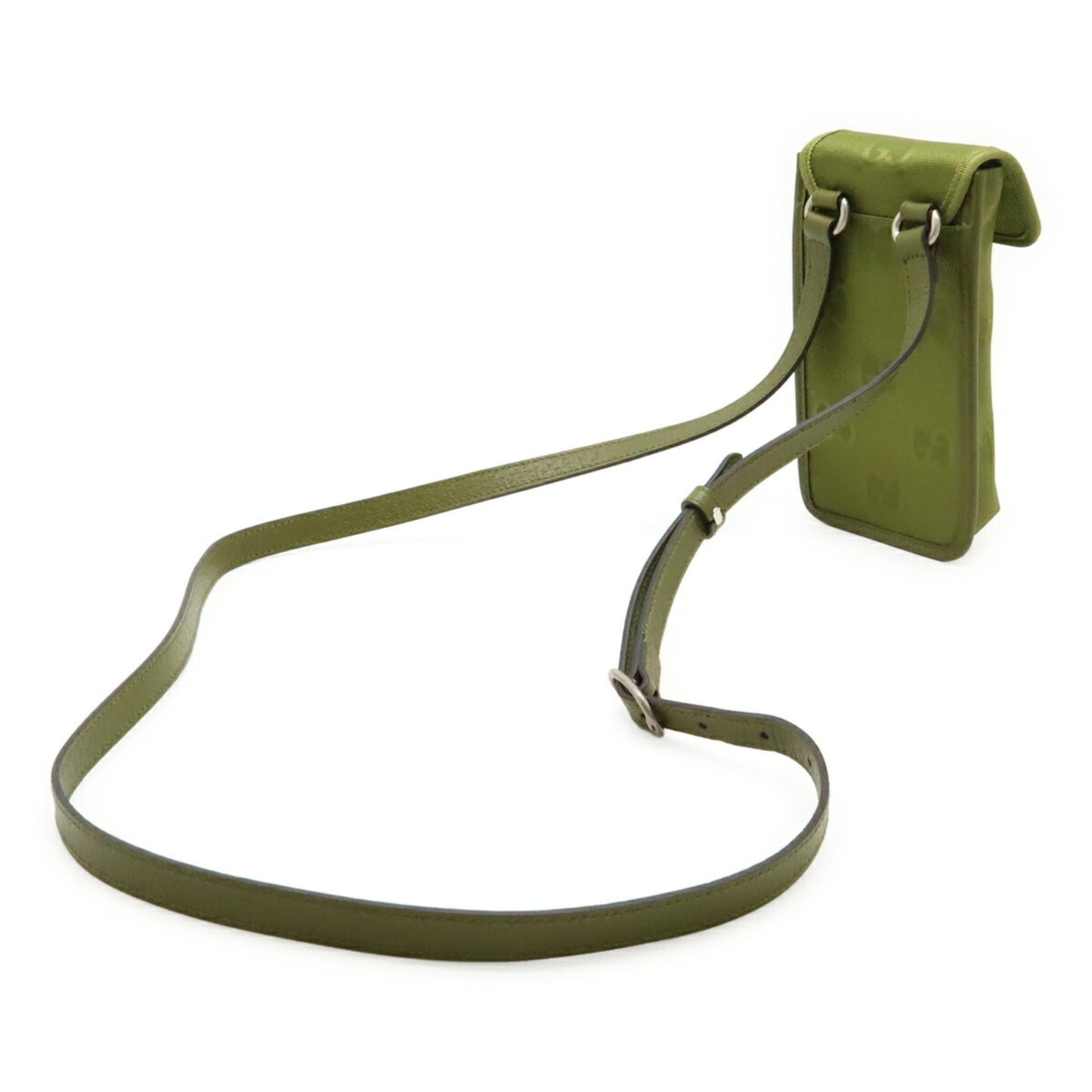 Gucci Green Khaki Nylon Canvas Leather Shoulder Bag ( )