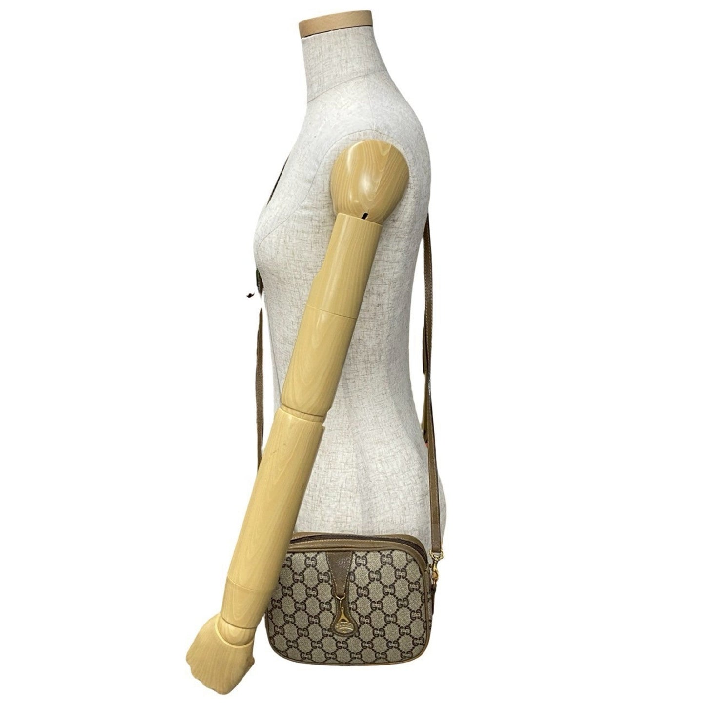 Gucci Brown Leather Pvc Pochette Shoulder Bag ( )