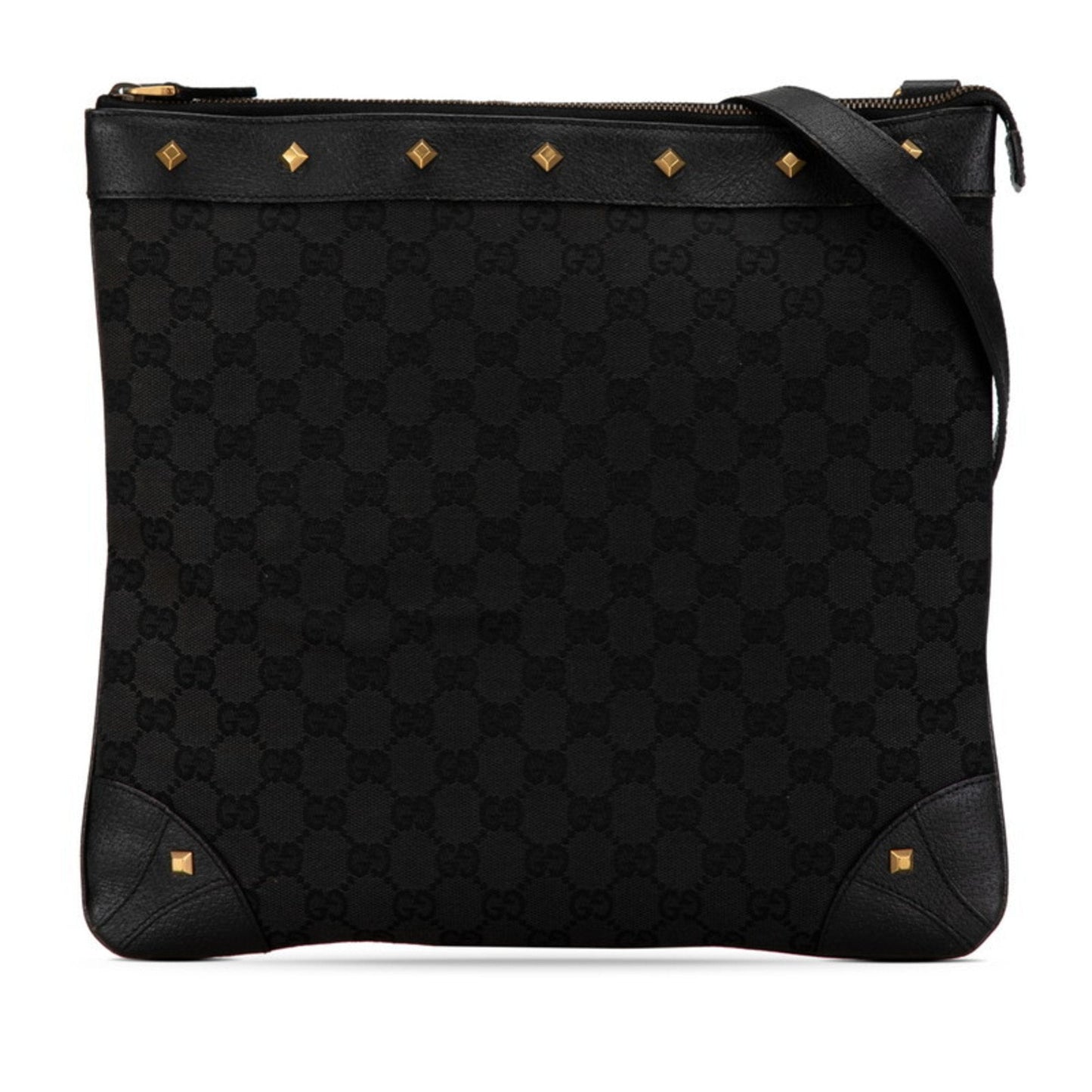 Gucci Black Canvas Leather Shoulder Bag