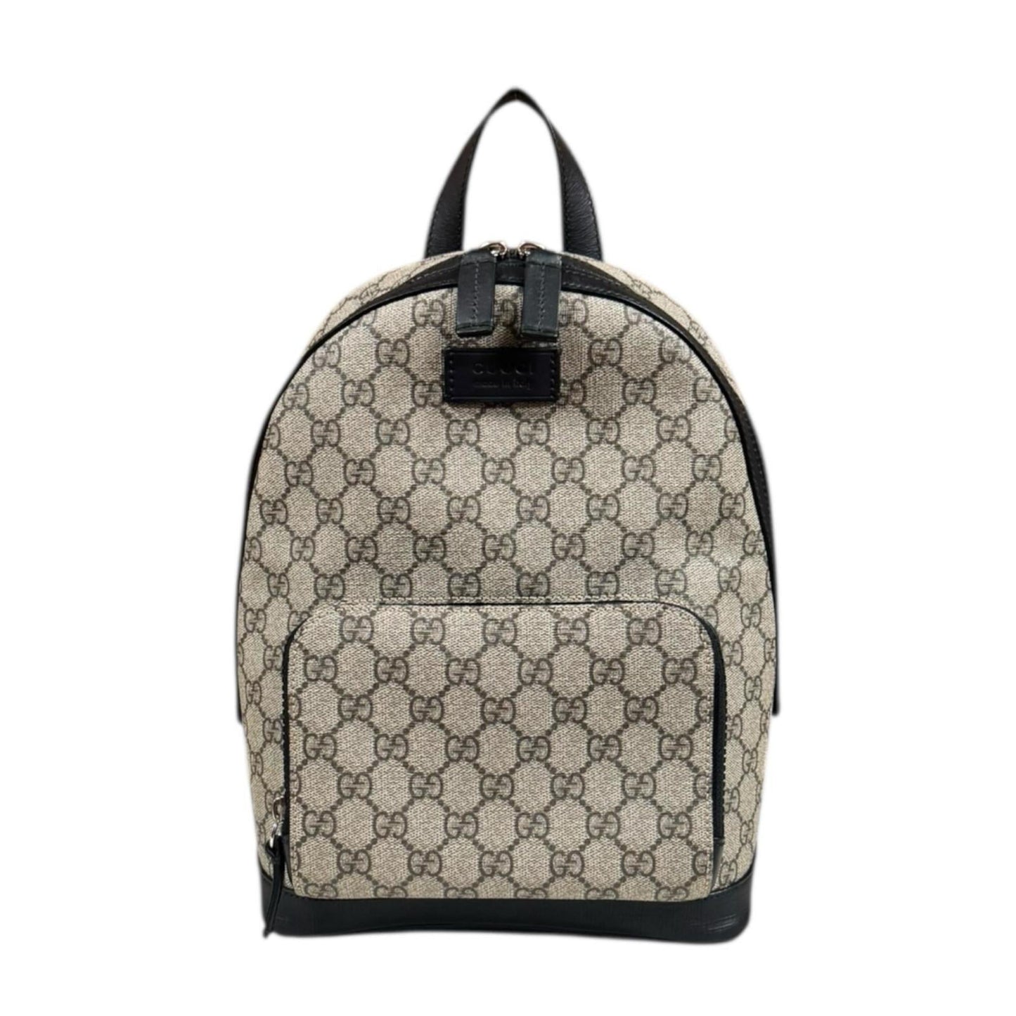 Gucci Beige Black Gg Supreme Canvas Backpack ( )
